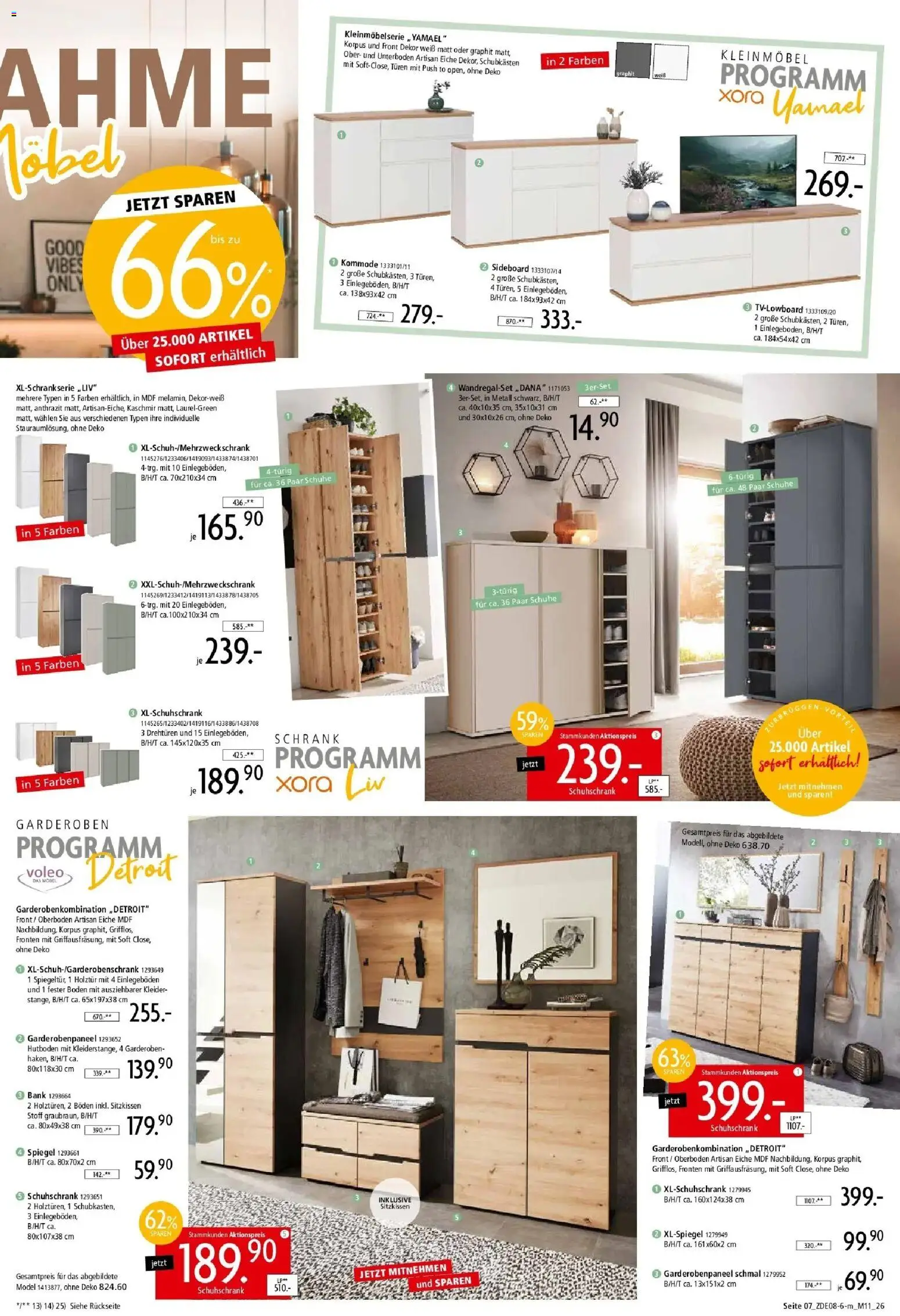 Zurbrüggen - Zurbrüggen: Mitnahme Möbel – gültig ab 29.08.2026 | Seite: 15 | Produkte: Sideboard, Kommode, Schrank, Spiegel