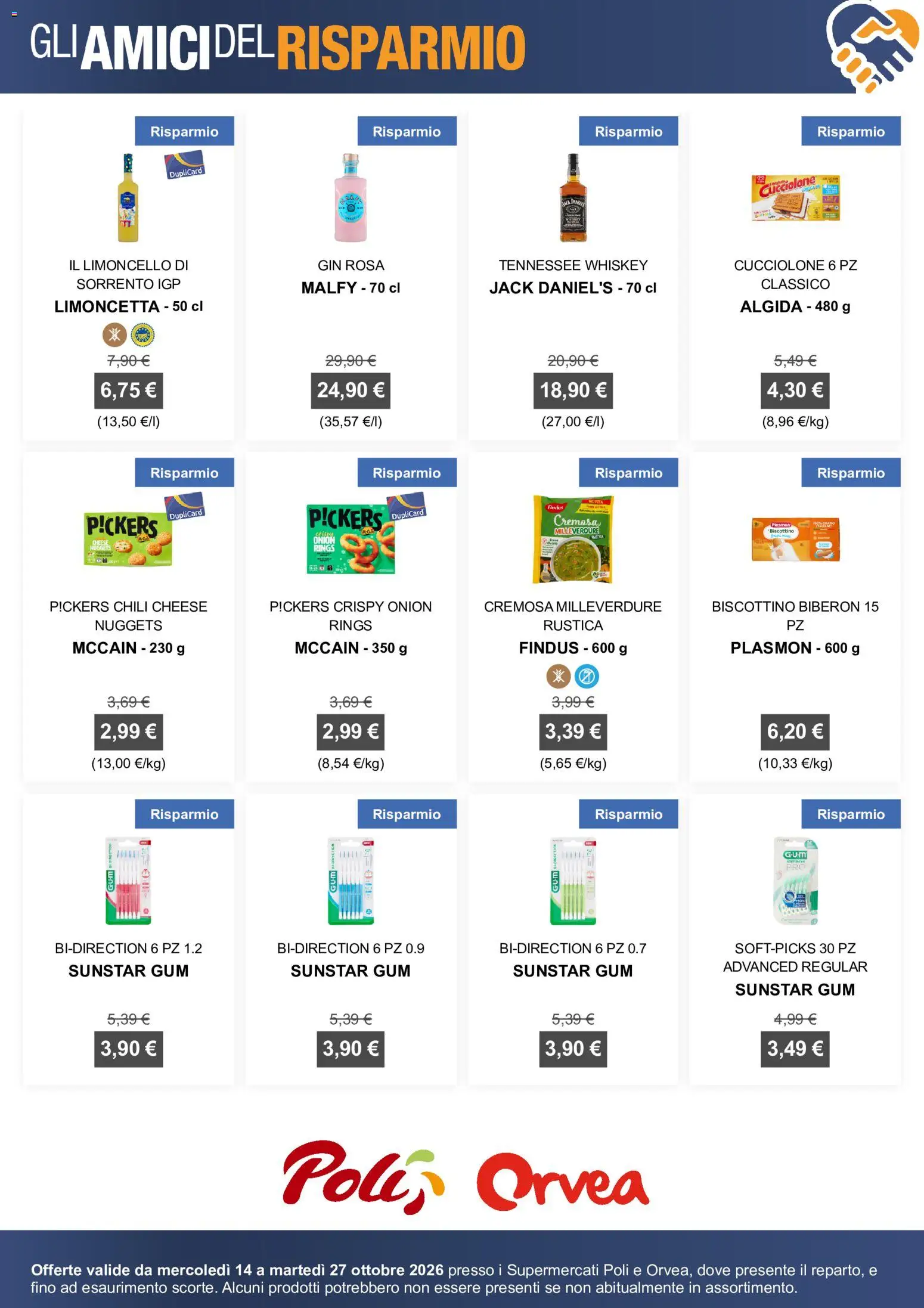 Volantino Poli del 14/10/2026 | Pagina: 6 | Prodotti: Gin, Nuggets, Jack Daniel’s, Biberon