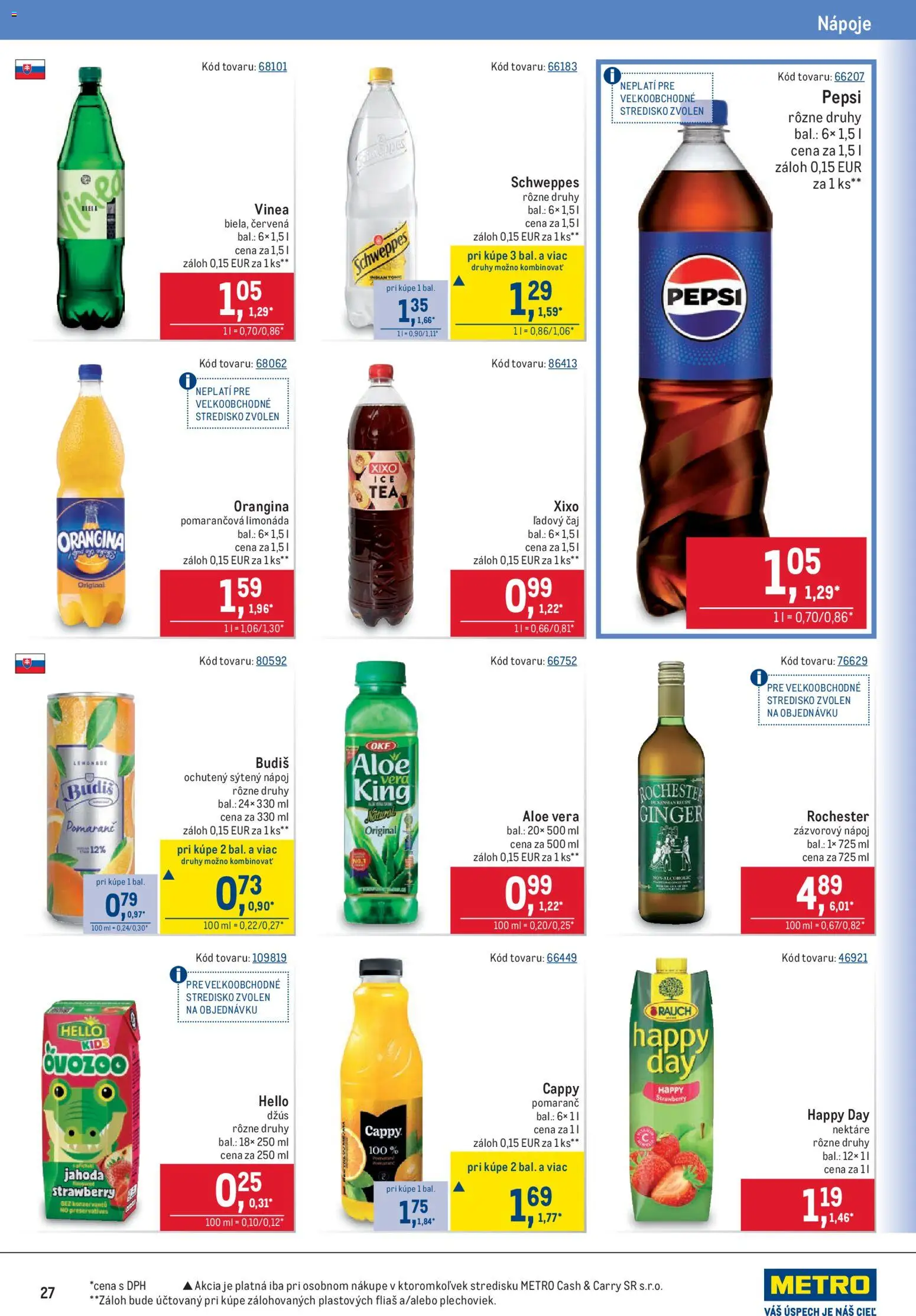 Nové Metro akcie – leták je platný od 12.08.2026 | Strana: 27 | Produkty: Aloe Vera, Čaj, Vinea, Limonáda