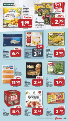 Famila Nordwest Prospekt ab 07.09.2026 gültig | Seite: 13 | Produkte: Gustavo gusto, Fertiggerichte, Salami, Erbsen