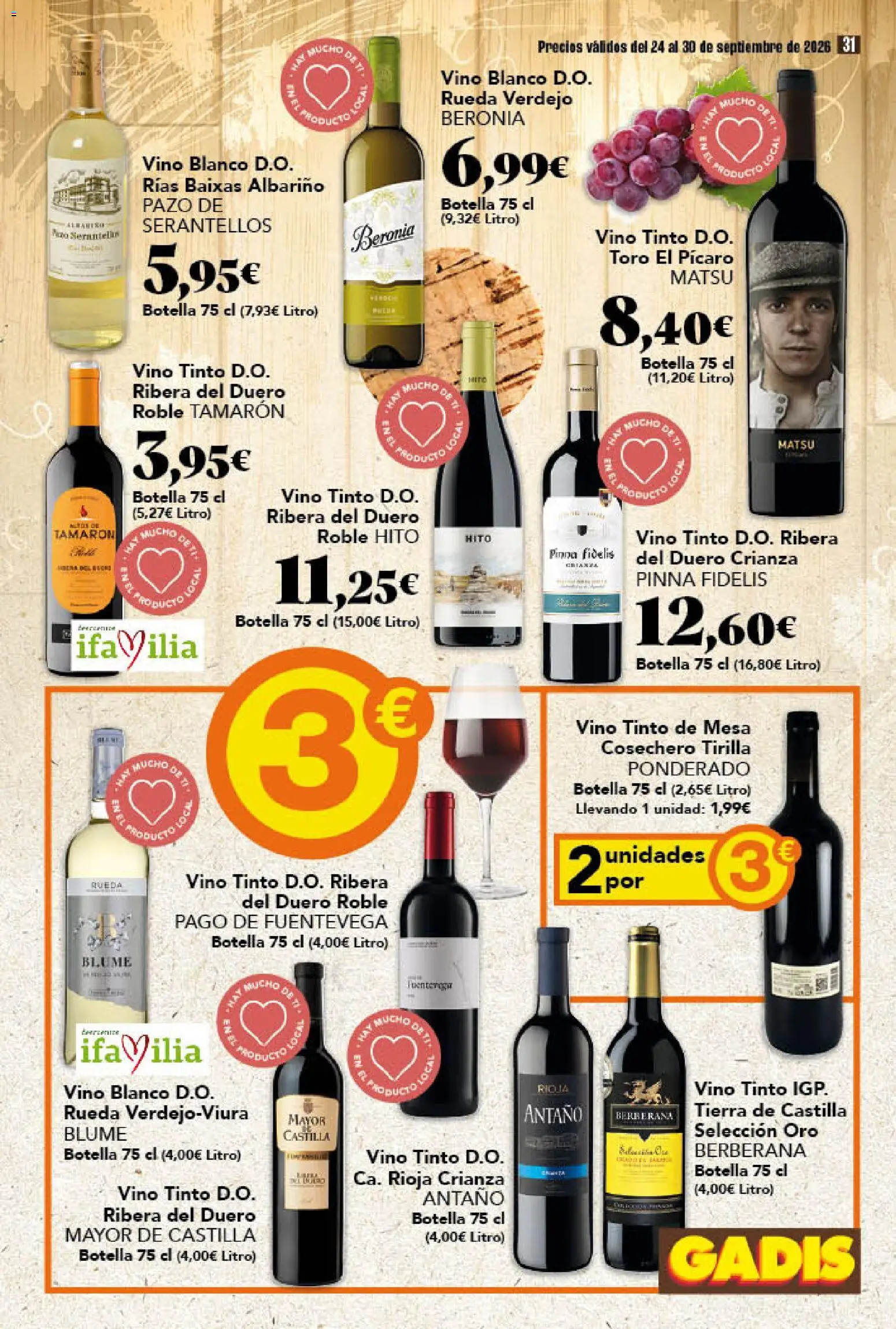 Gadis folleto │ válido desde el 24/09/2026 | Página: 31 | Productos: Vino, Vino blanco, Tierra, Mesa
