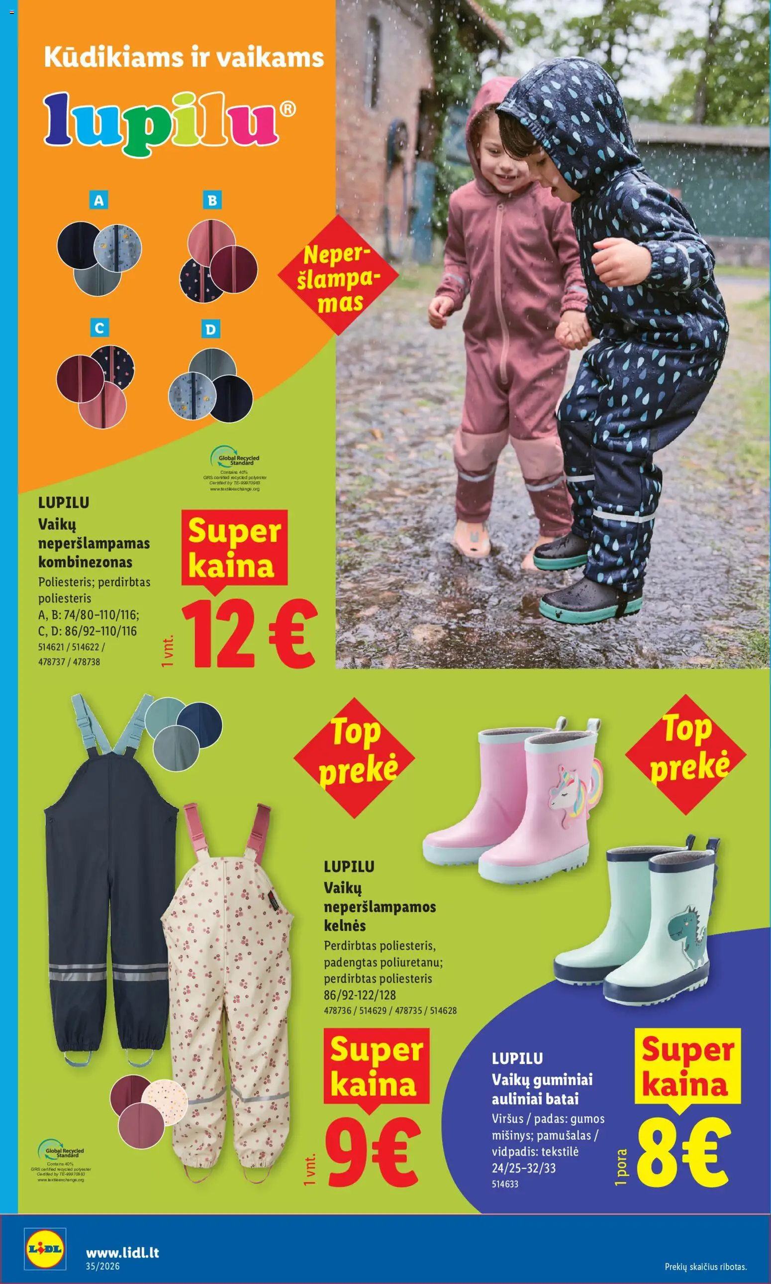 LIDL akcijos nuo 2026.08.24 | Puslapis: 14 | Prekių: Kombinezonas, Kelnes