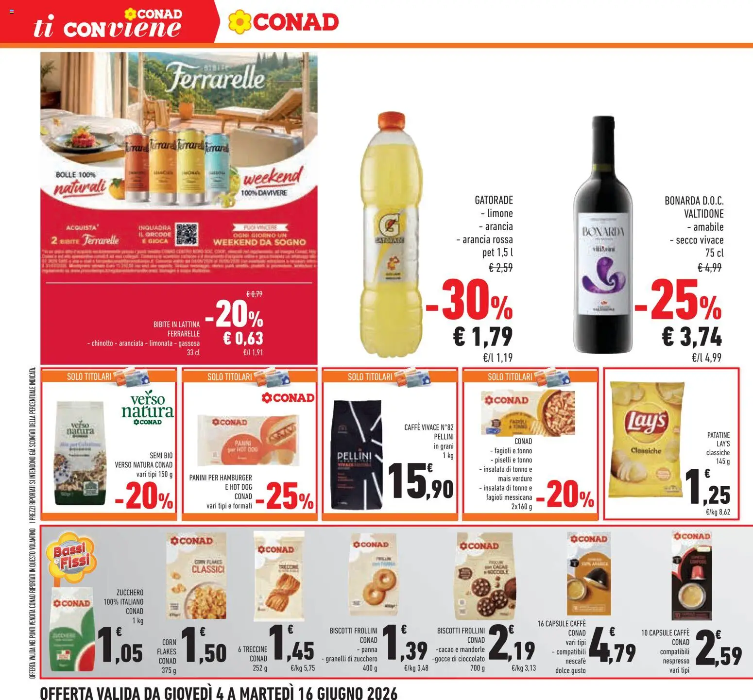 Volantino Conad del 04.06.2026 | Pagina: 34 | Prodotti: Limonata, Bibite, Frollini, Ferrarelle