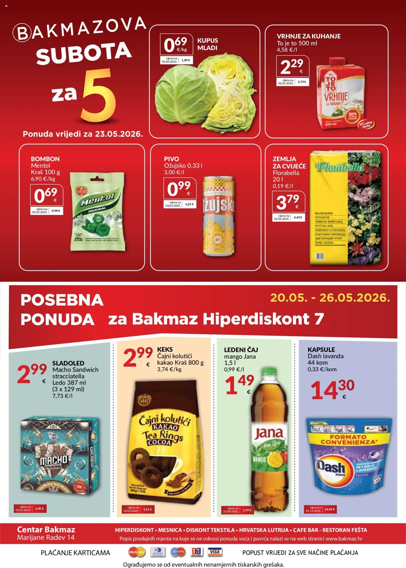 Bakmaz katalog | vrijedi od 20.05.2026 | Stranica: 8 | Proizvodi: Cvijeće, Ožujsko, Mango, Kupus