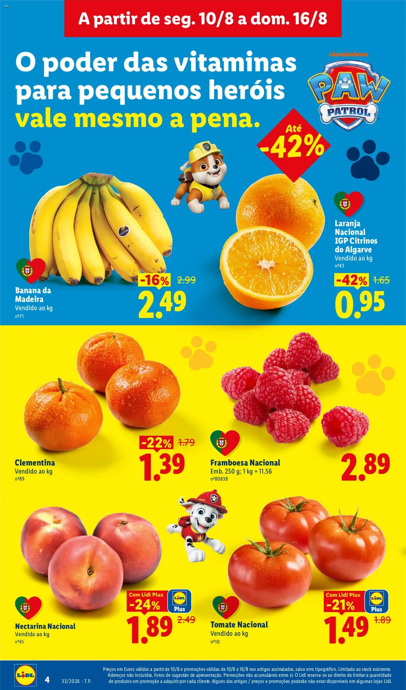 Lidl folheto │ válido de 10/08/2026 | Página: 4 | Produtos: Banana, Bananas, Tomate