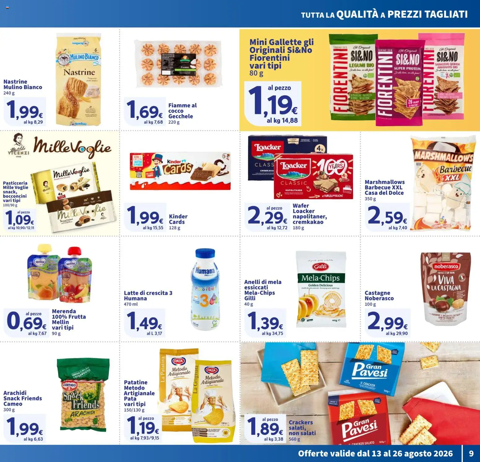 Volantino SIGMA del 13/08/2026 | Pagina: 9 | Prodotti: Patatine, Crackers, Cocco, Arachidi