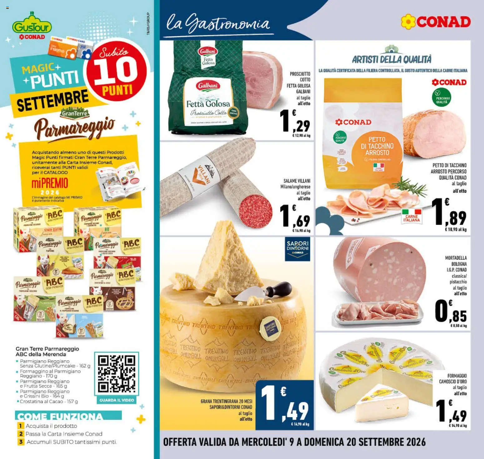 Volantino Conad del 09/09/2026 | Pagina: 10 | Prodotti: Pistacchio, Salame, Frutta secca, Frutta