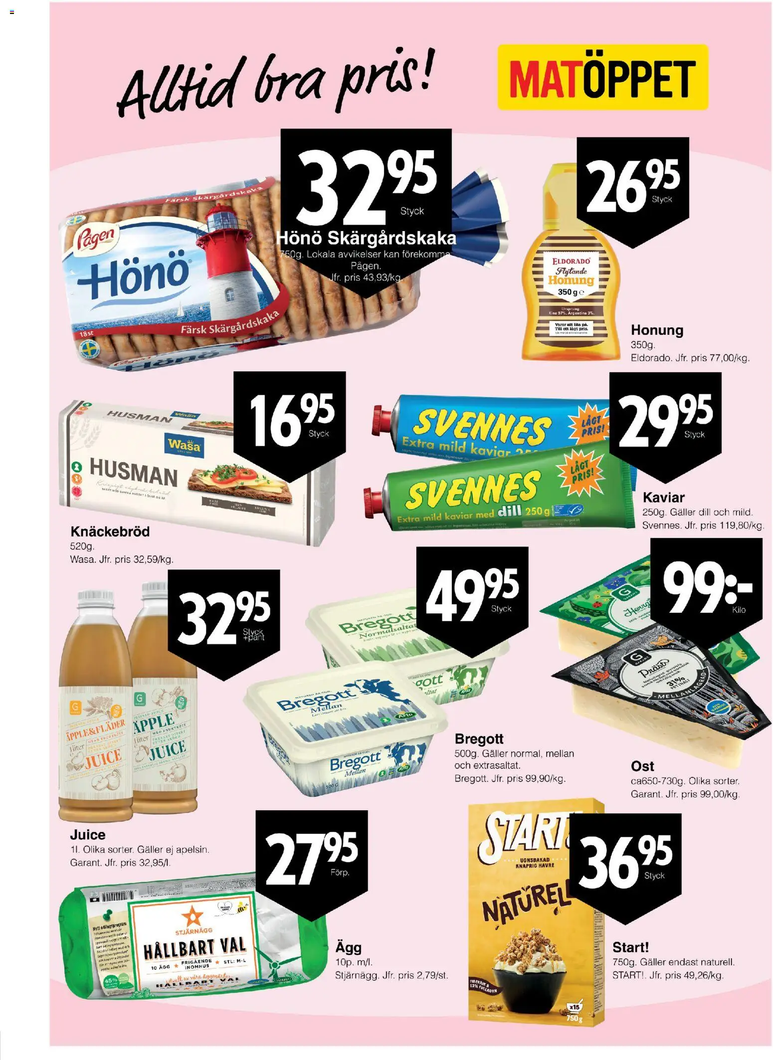 Matöppet reklamblad aktuell från 12/10/2026 | Sida: 3 | Produkter: Galler, Knäckebröd, Juice, Äpple