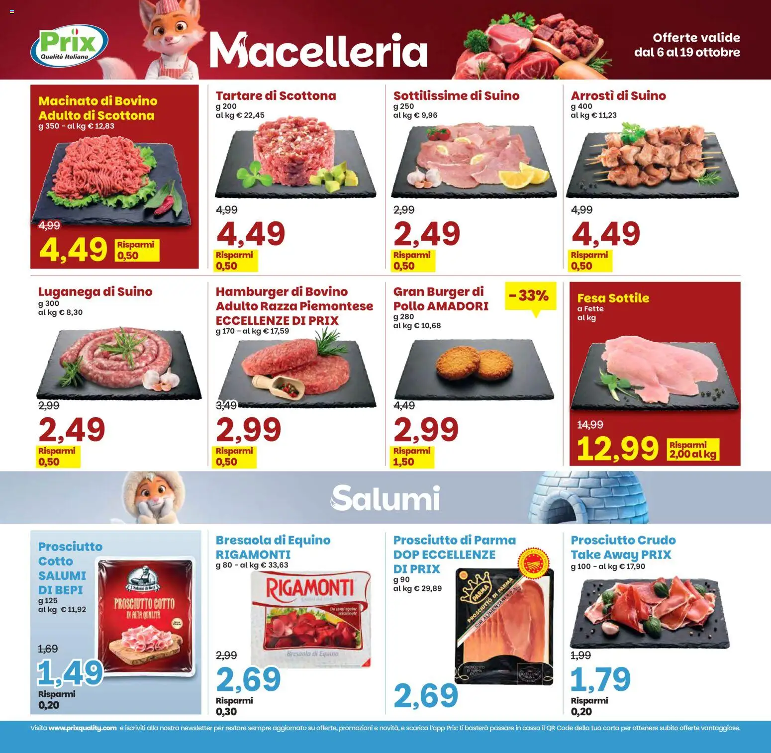 Volantino Prix del 06/10/2026 | Pagina: 13 | Prodotti: Prosciutto Crudo, Prosciutto Cotto, Pollo, Hamburger