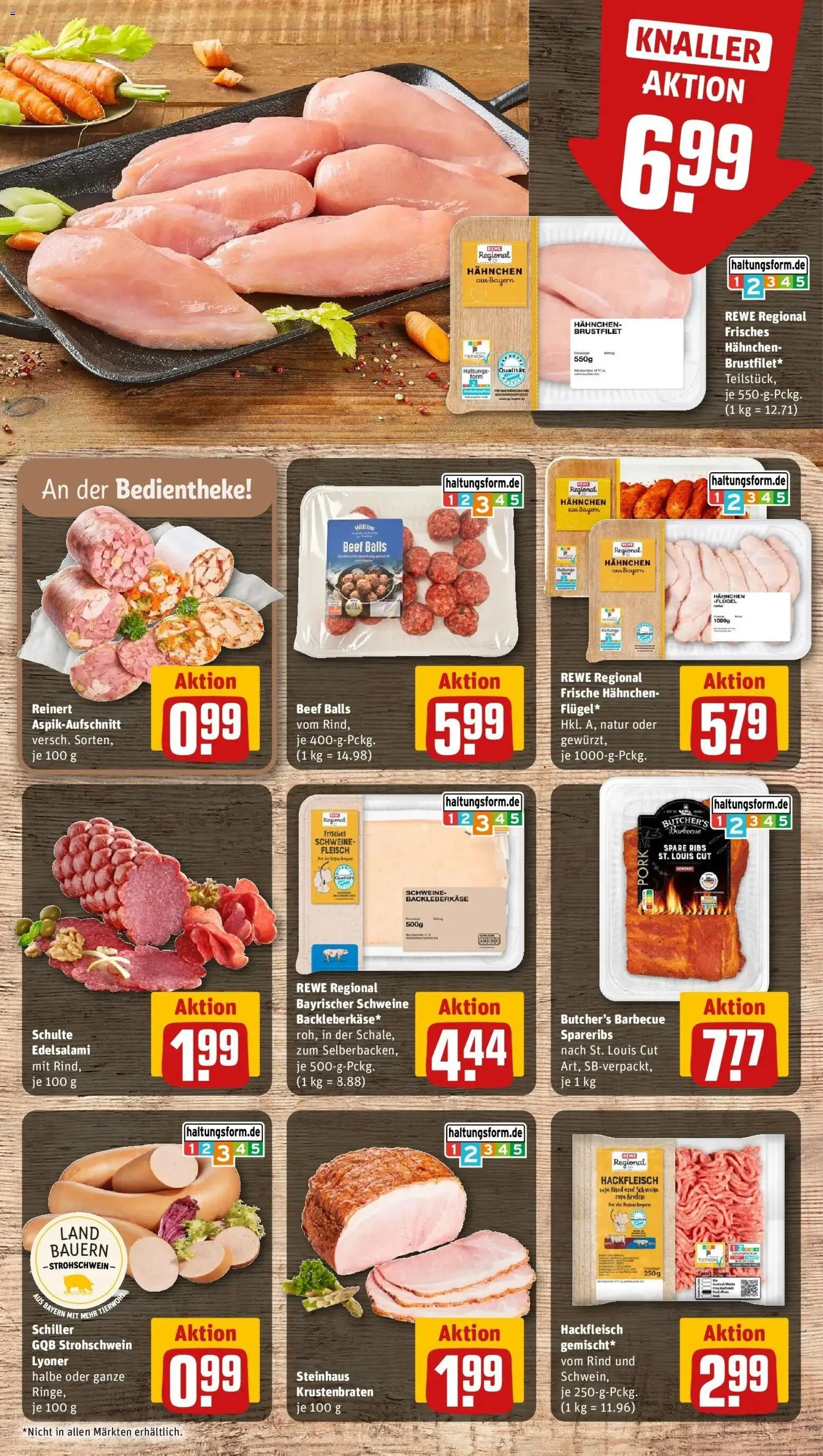 REWE Prospekt ab 17.08.2026 zum Blättern » Angebote | Seite: 11 | Produkte: Hahnchen, Spare ribs, Krustenbraten, Hackfleisch