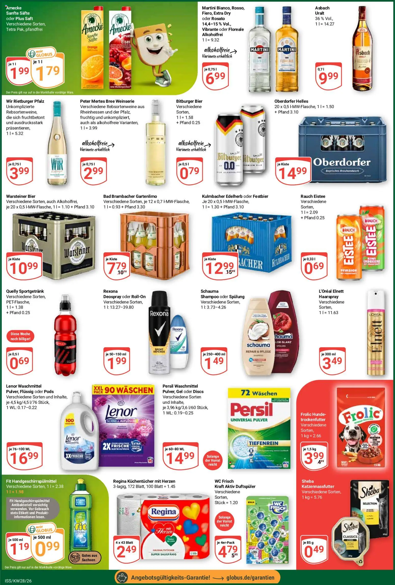 Globus Prospekt – gültig ab 06.07.2026 | Seite: 4 | Produkte: Martini, Shampoo, Waschmittel, Asbach