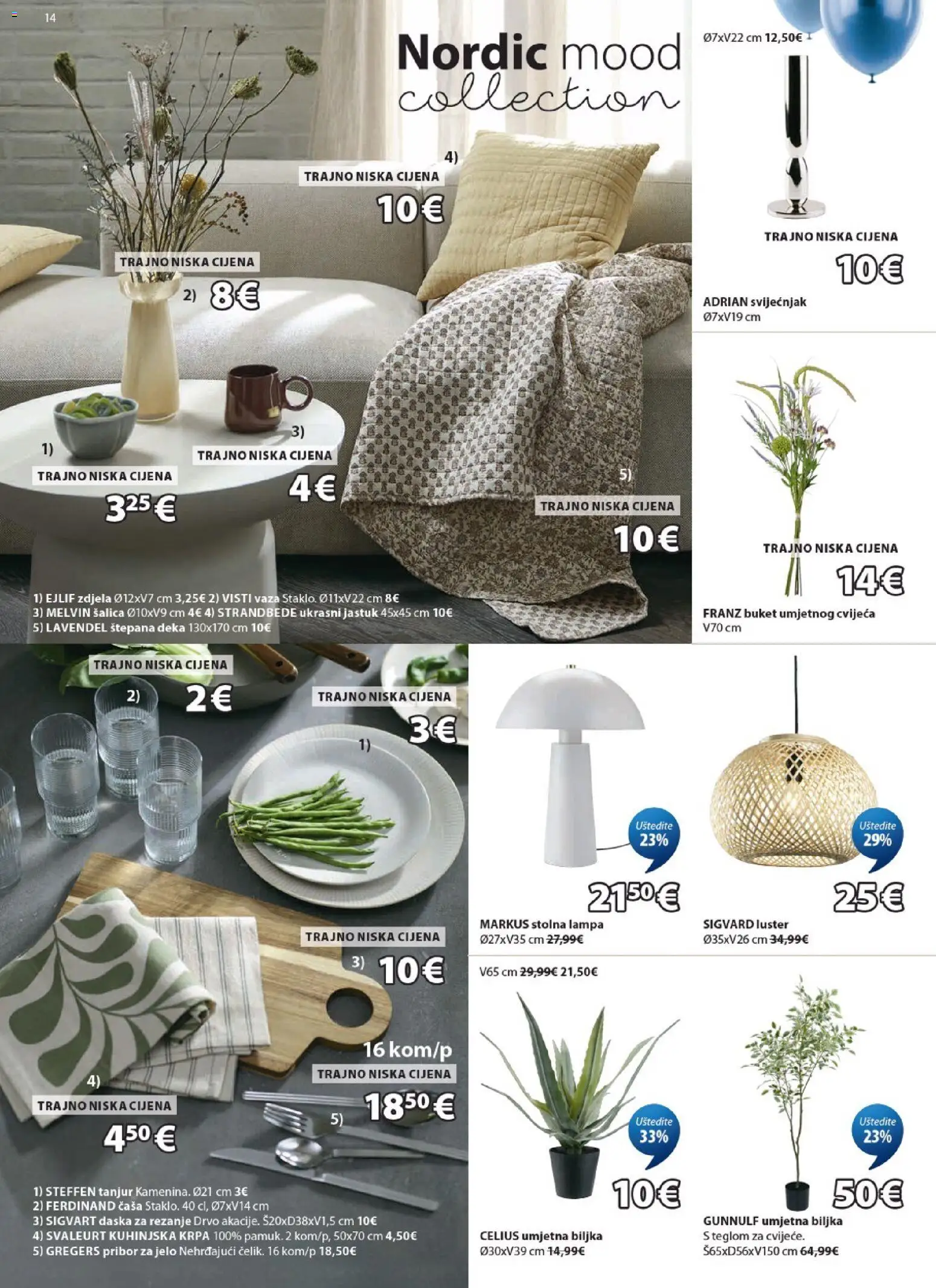 JYSK katalog | vrijedi od 08.04.2026 | Stranica: 14 | Proizvodi: Vaza, Krpa, Luster, Daska za rezanje
