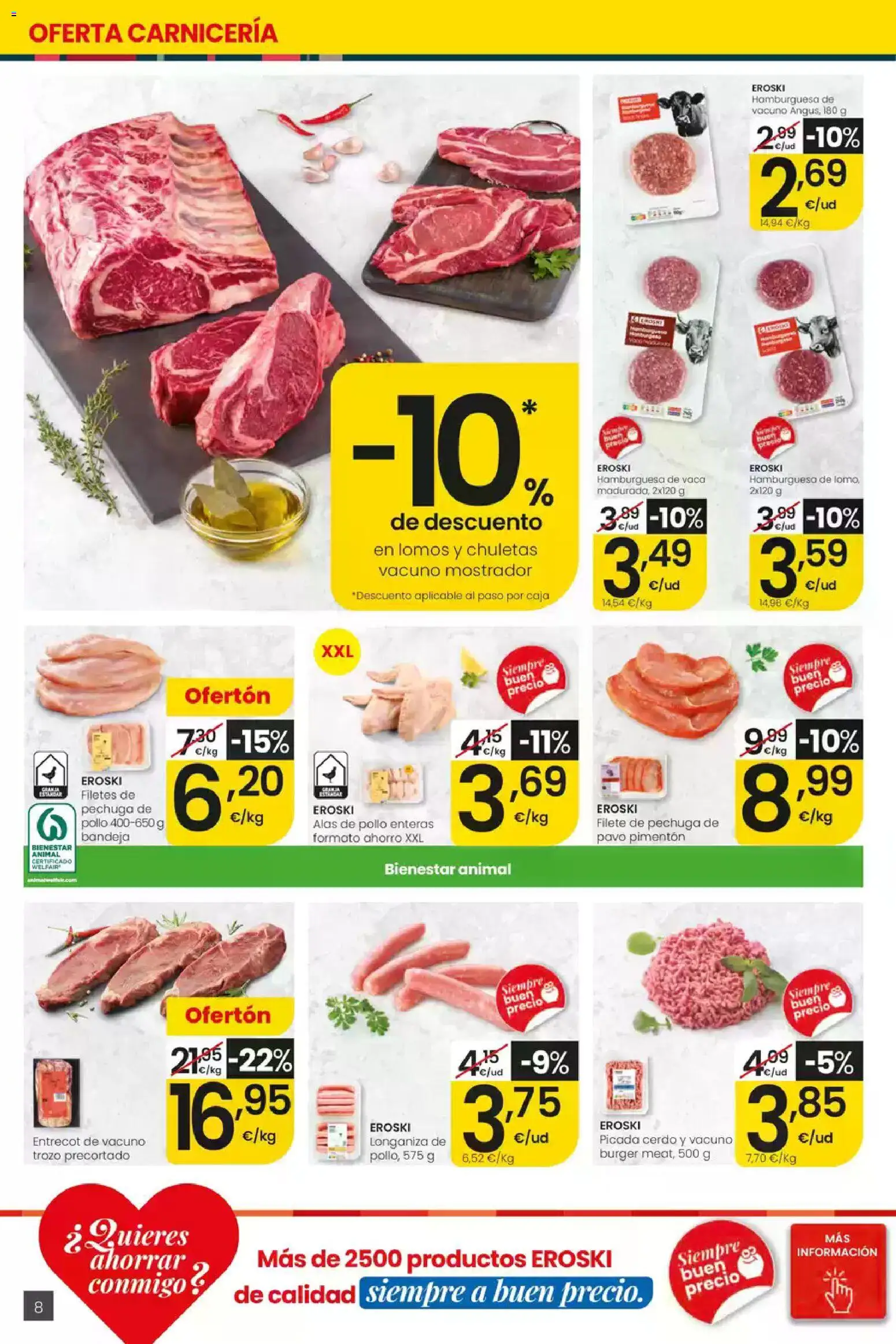 Eroski folleto Center │ válido desde el 16/07/2026 | Página: 8 | Productos: Cerdo, Longaniza, Filete, Σοκολατούχο γάλα