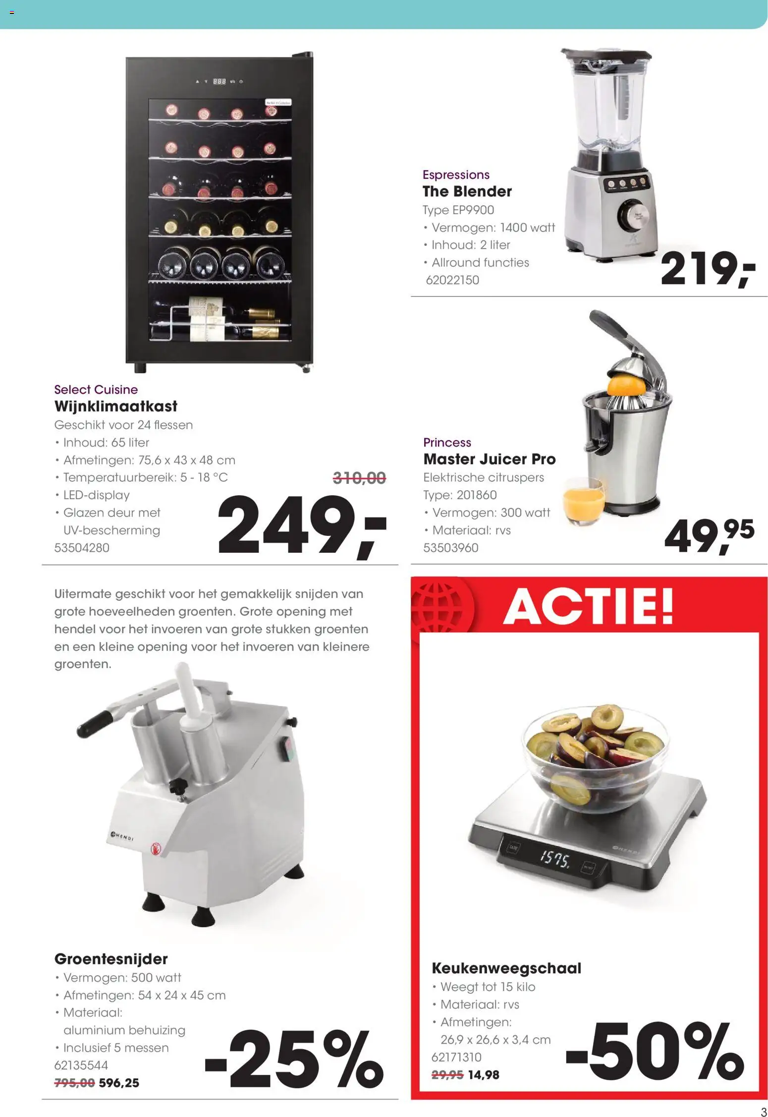{H1} | Pagina: 3 | Producten: Behuizing, Messen, Blender, Groenten