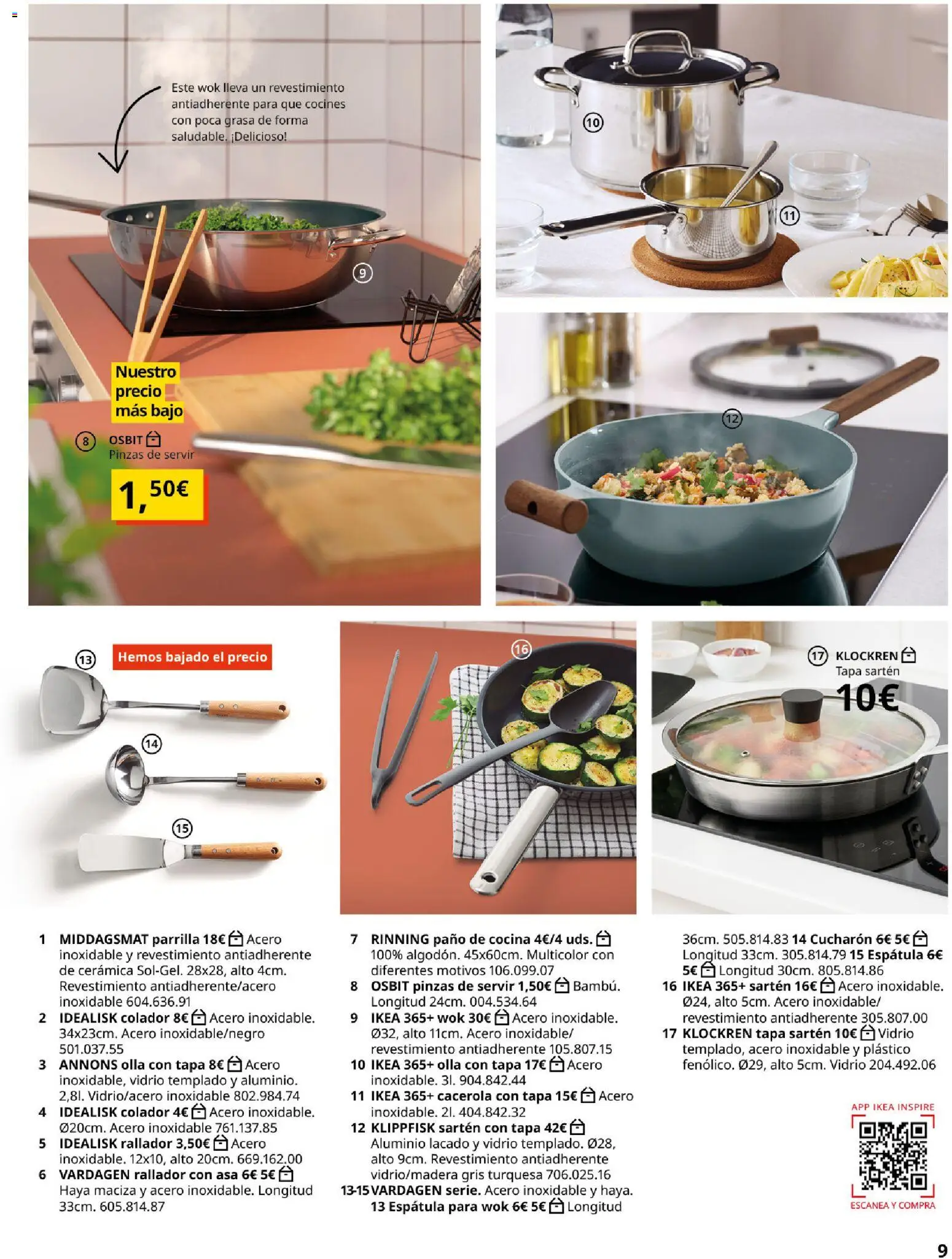 Catálogo IKEA Accesorios y decoración │ válido desde el 01/02/2026 | Página: 9 | Productos: Rallador con asa, Rallador, Cocina, Parrilla
