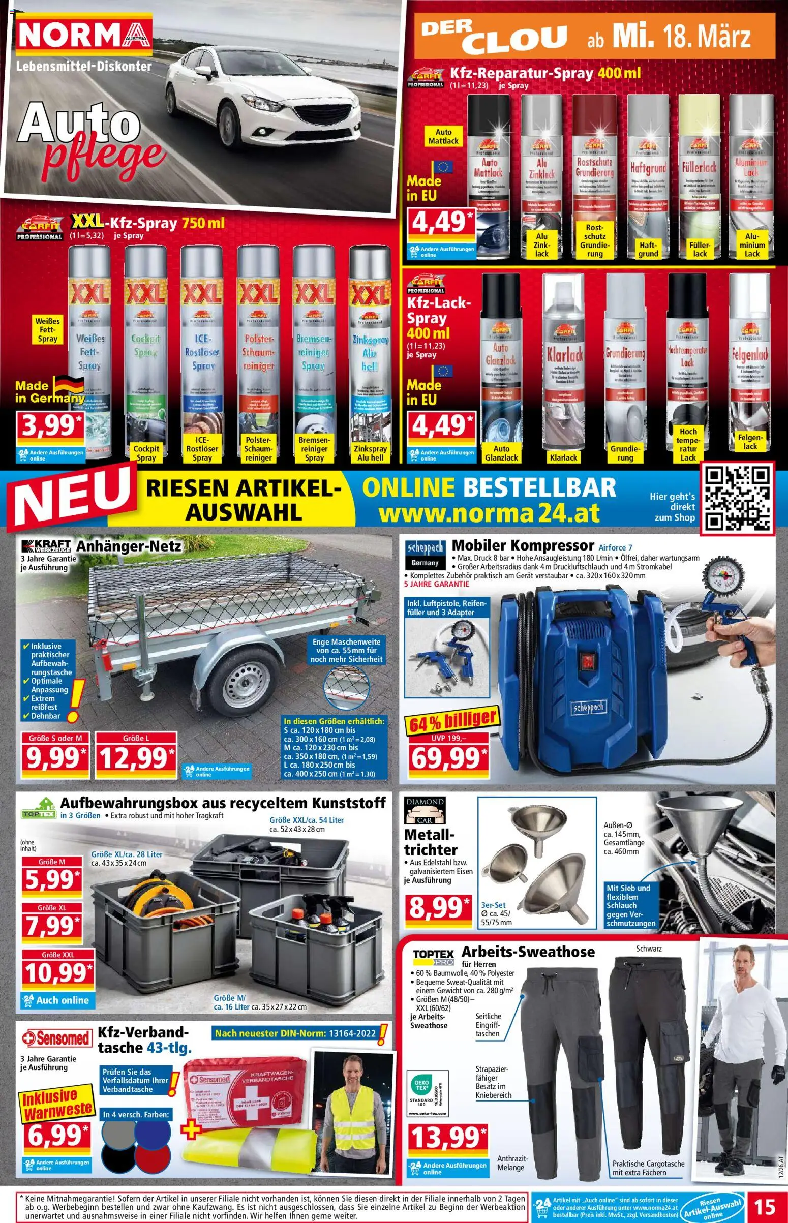 Norma Flugblatt gültig ab 16.03.2026 | Seite: 15 | Produkte: Tasche, Adapter, Gewicht