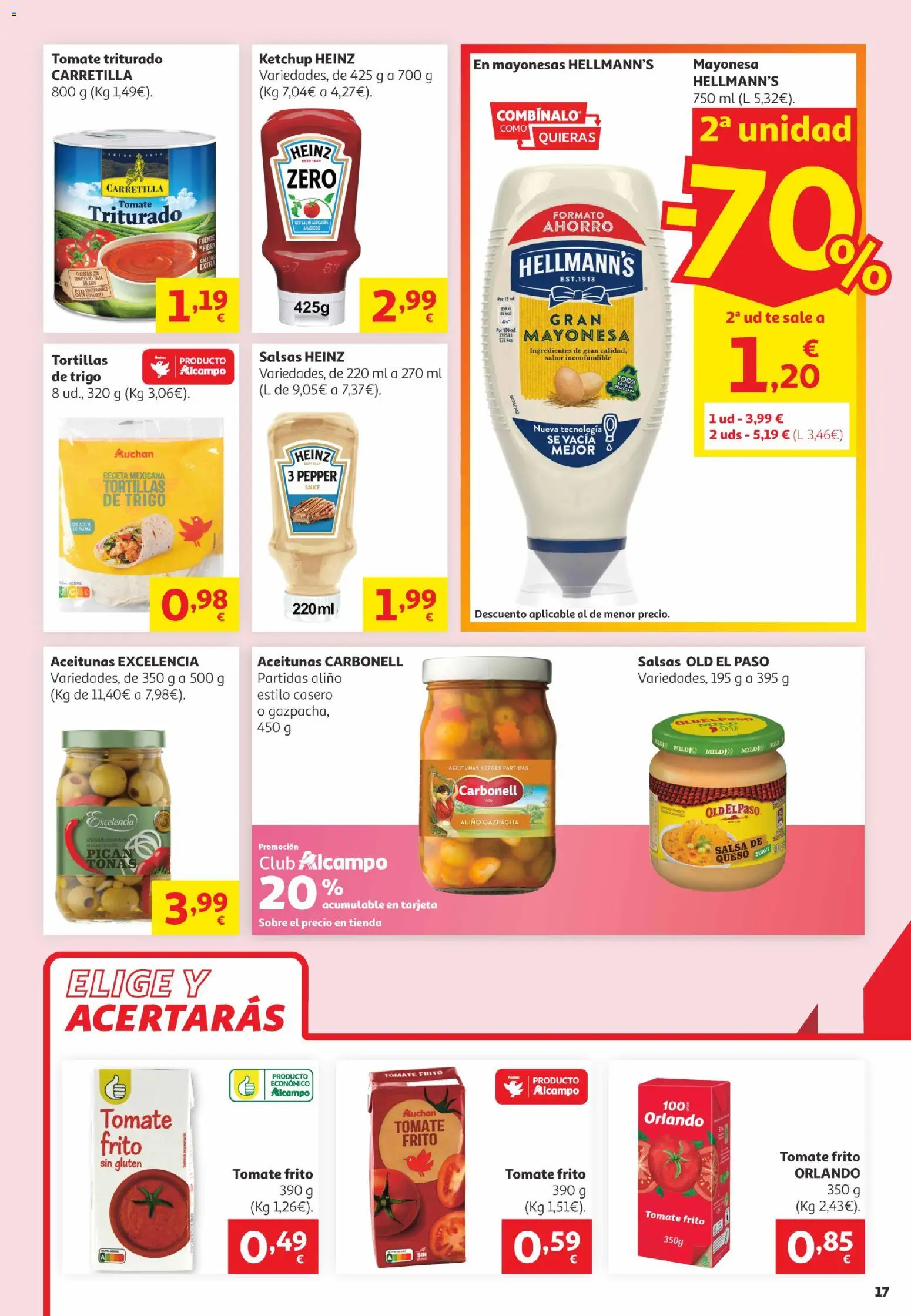 Alcampo Canarias │ válido desde el 16.06.2026 | Página: 17 | Productos: Κρεμάστρα, Queso, Οθόνη προβολής, Tomate triturado
