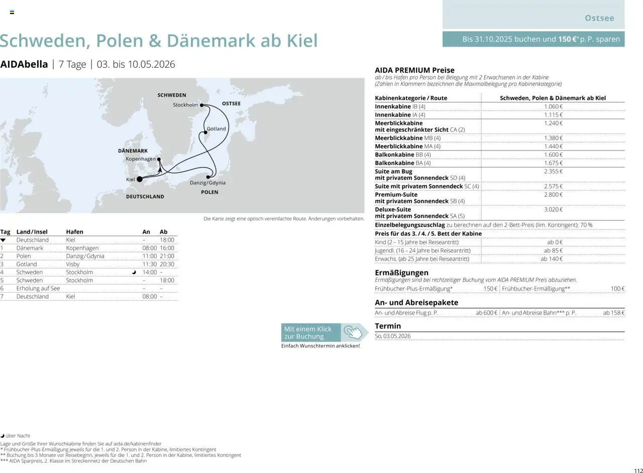 Aida Sommer 2026 – gültig ab 01.03.2026 | Seite: 112 | Produkte: Bett