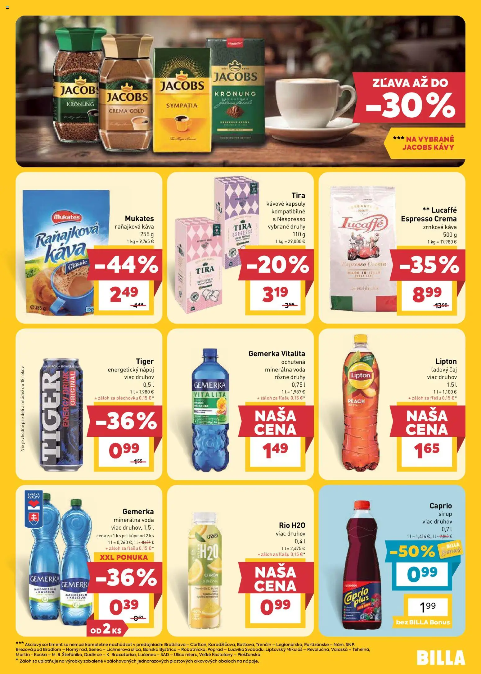 Nové Billa akcie – leták je platný od 26.08.2026 | Strana: 21 | Produkty: Čaj, Mango, Gemerka, Zrnková káva
