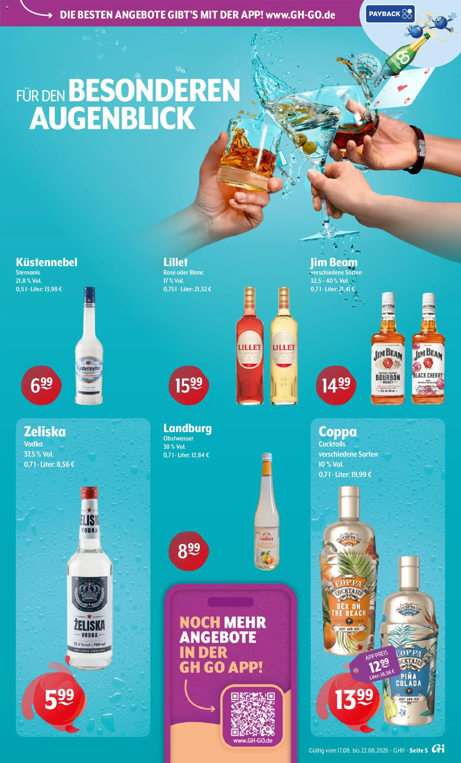 Getränke Hoffmann Prospekt – gültig ab 17.08.2026 | Seite: 5 | Produkte: Jim beam, Lillet, Vodka, Bourbon