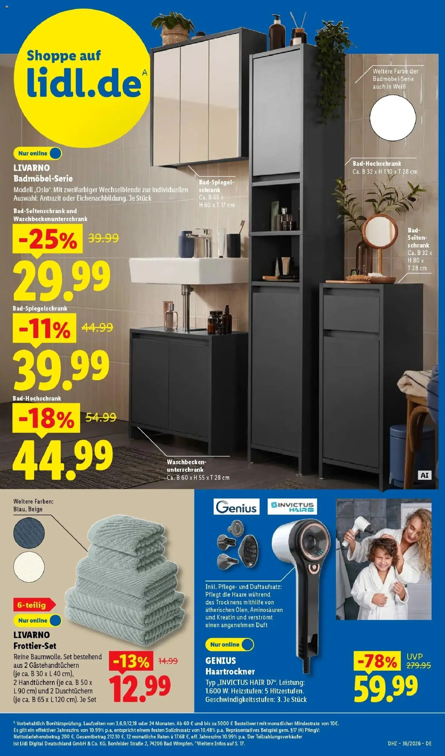 Lidl Prospekt Senftenberg (ab 31.08.2026) zum Blättern » Angebote | Seite: 53 | Produkte: Schrank, Badspiegel, Waschbecken, Duft