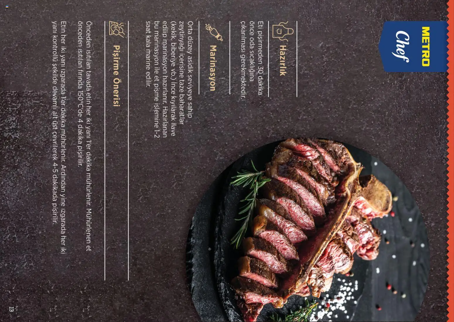 Metro Chef Steak Serisi - 14 Ekim 2026 tarihinden itibaren geçerlidir | Sayfa: 13 | Ürünler: Et, Zeytinyağı, Saat