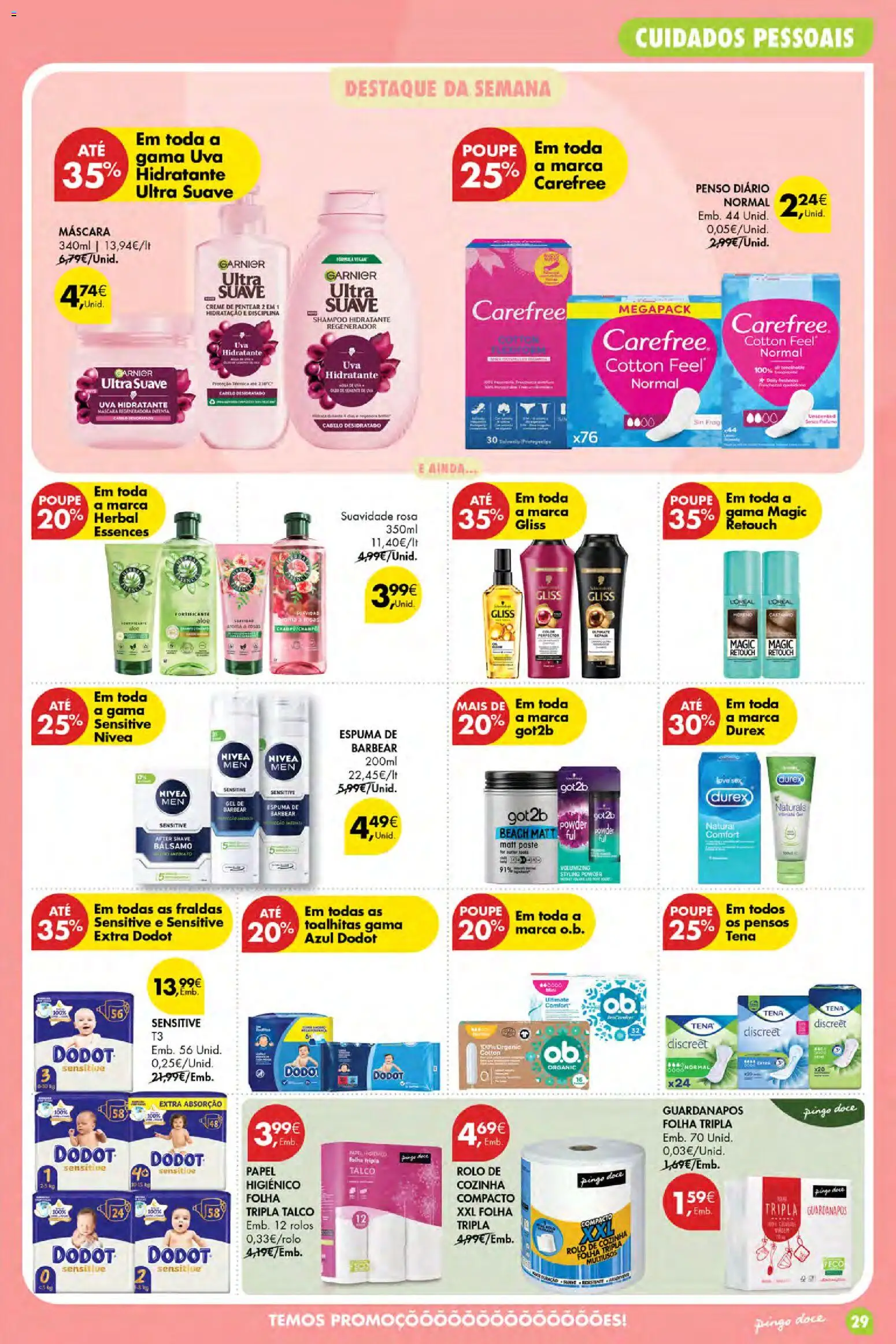 Pingo Doce Poupe Esta Semana Açores │ válido de 03/09/2026 | Página: 29 | Produtos: Fraldas, Guardanapos, Shampoo, Creme