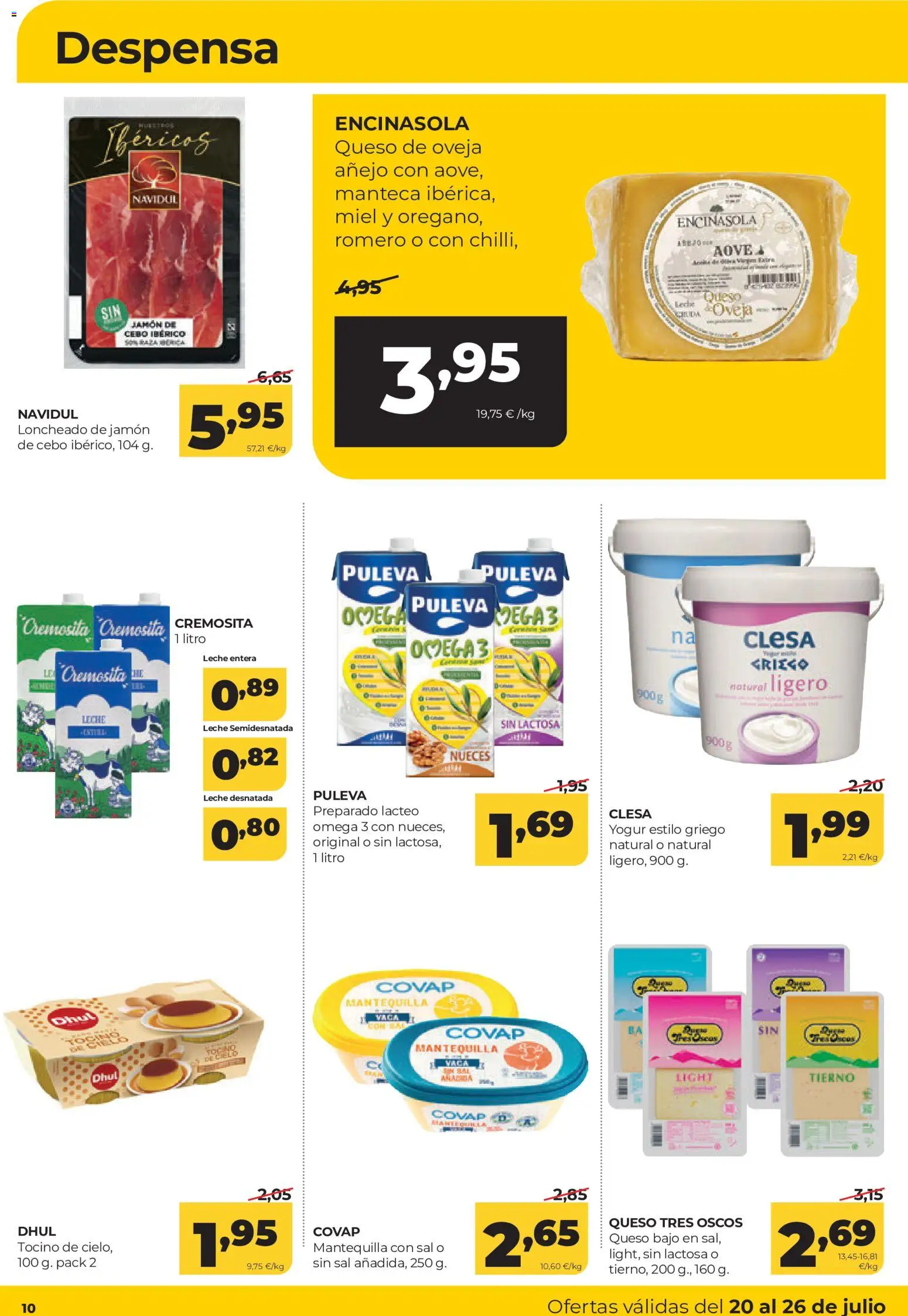 Alimerka folleto Castilla y León │ válido desde el 20/07/2026 | Página: 10 | Productos: Ψηφιακή κάμερα, Yogur, Jamón, Συσκευή ροής