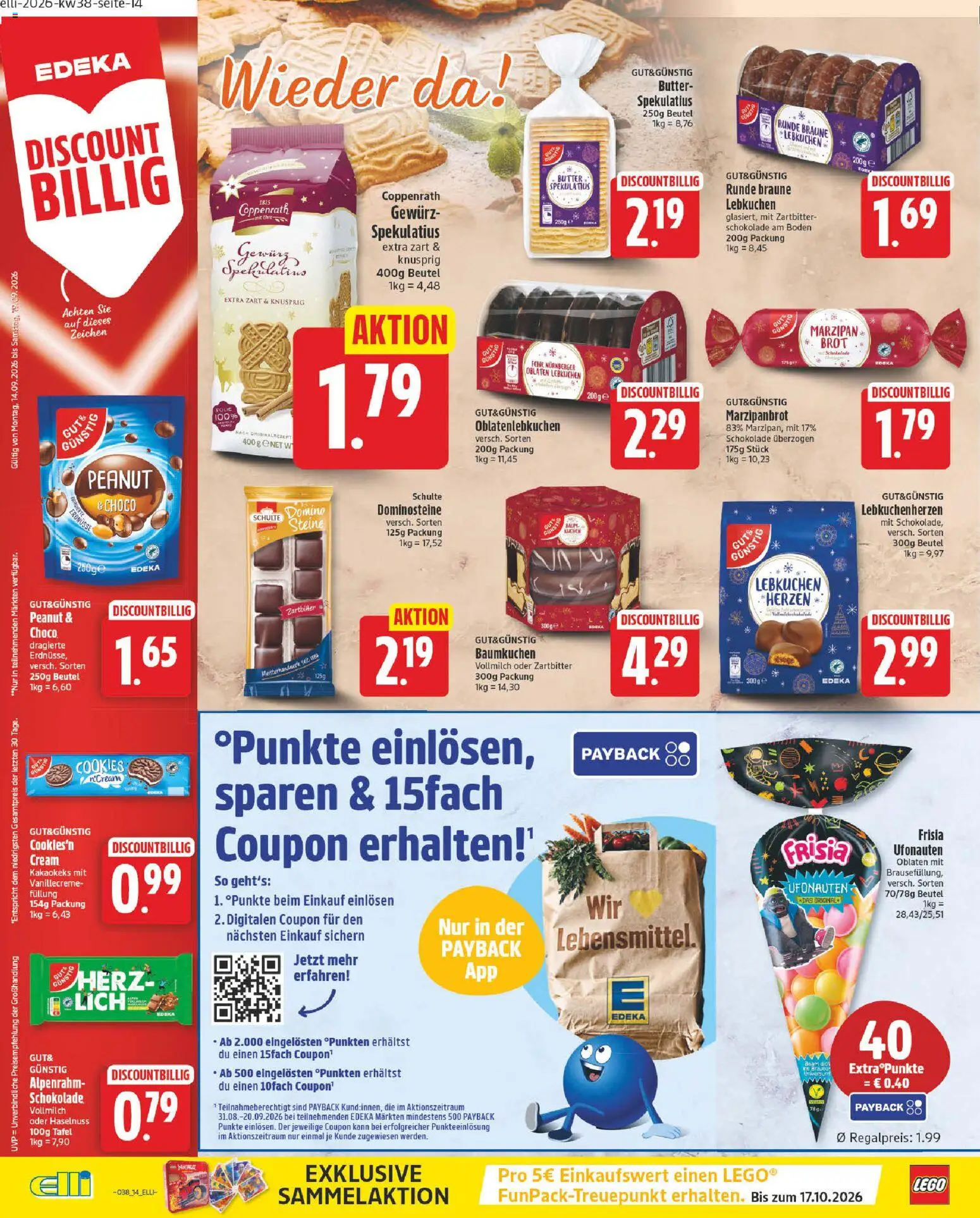 Elli Markt Prospekt – gültig ab 14.09.2026 | Seite: 14 | Produkte: Erdnüsse, Butter, Schokolade, Brot