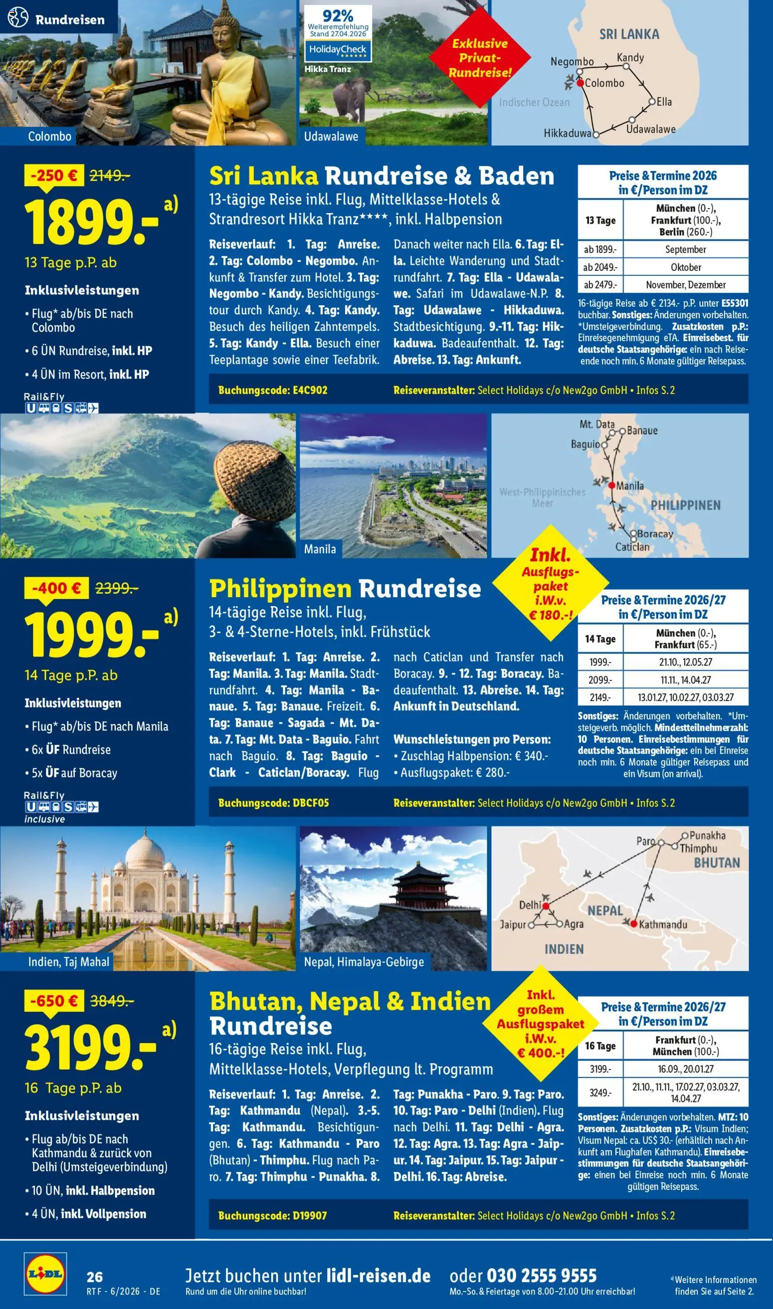 Lidl Reisen Reise-Highlights – gültig ab 13.06.2026 | Seite: 26 | Produkte: HP, Uhr