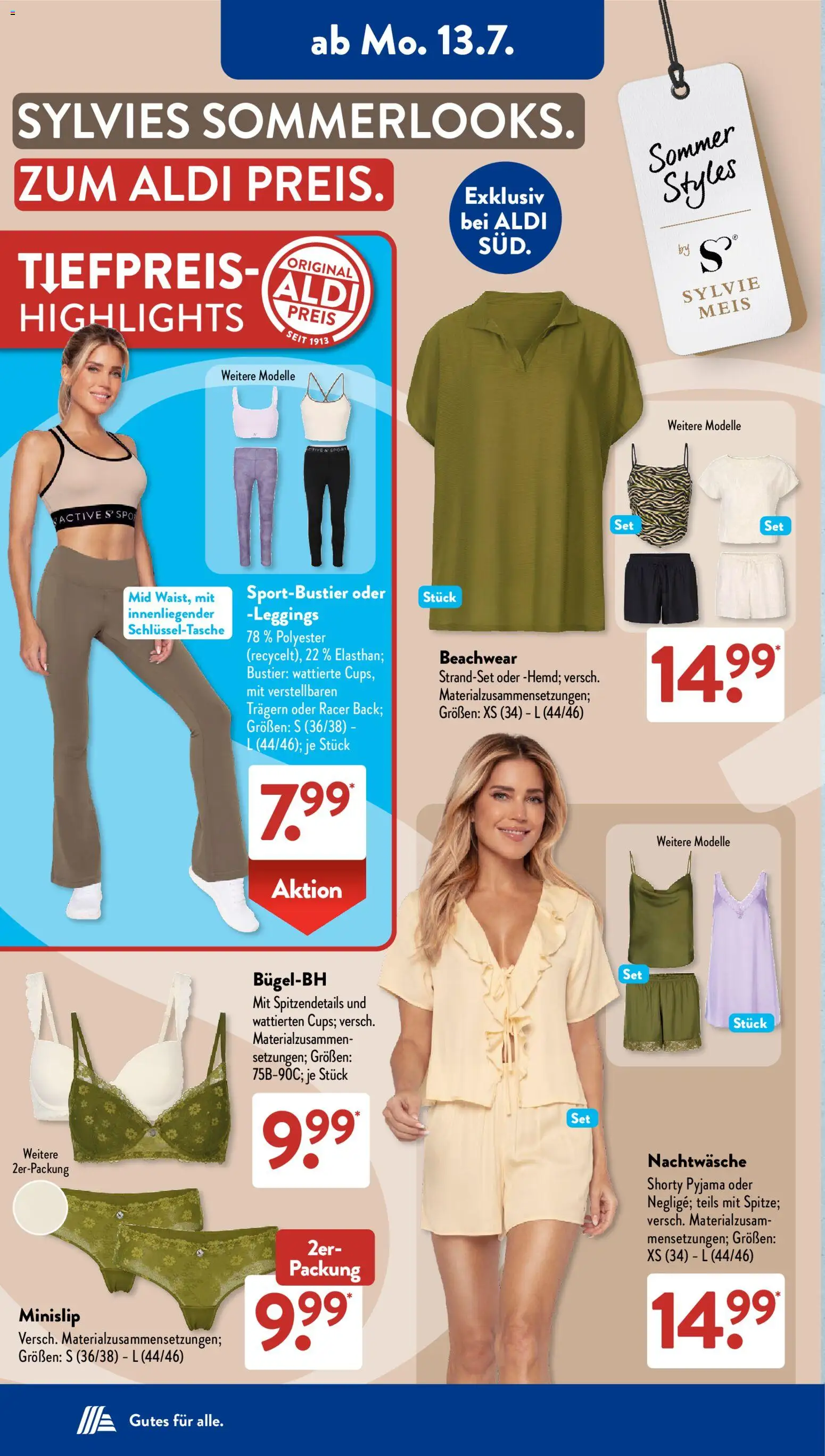Aldi Süd Prospekt – gültig ab 13.07.2026 | Seite: 3 | Produkte: Pyjama, Leggings