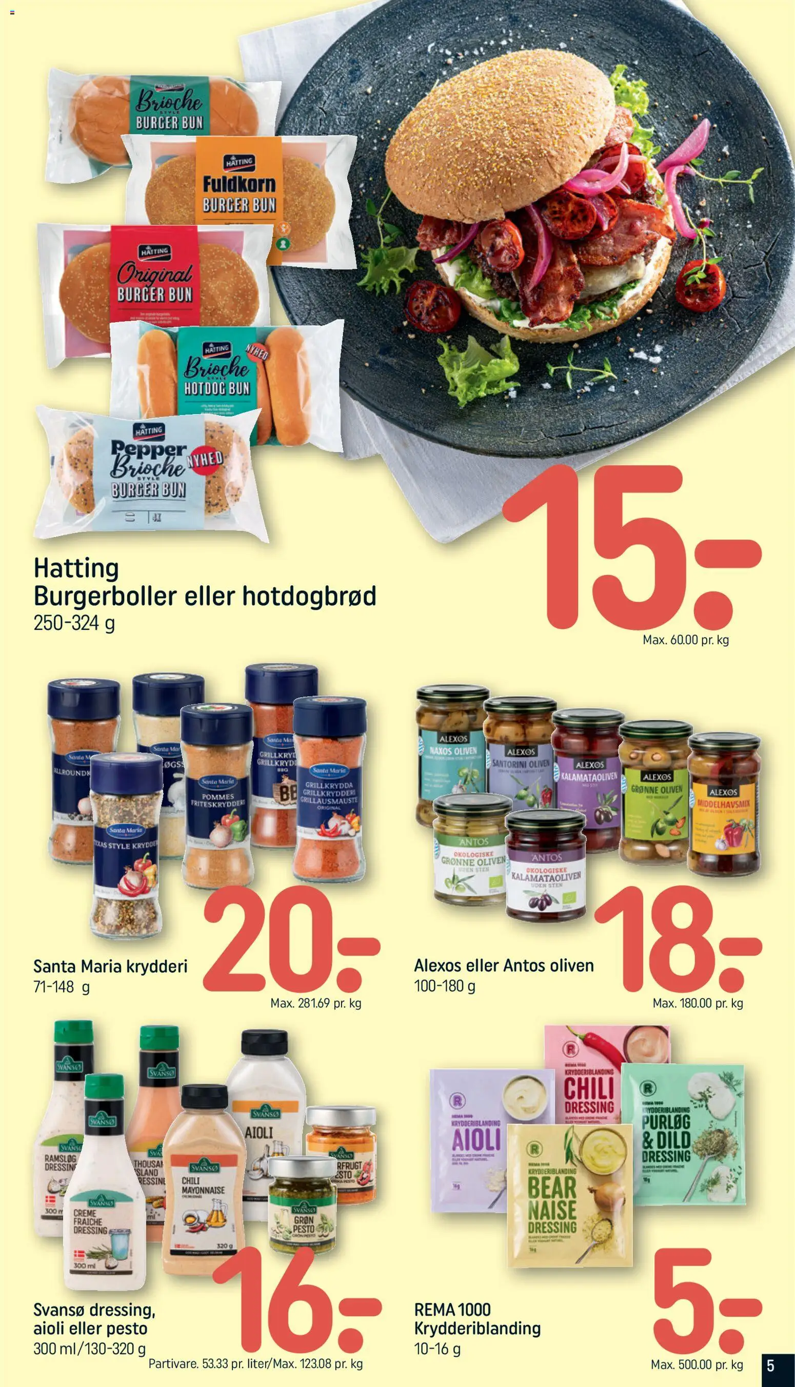 Rema 1000 tilbudsavis – gyldig fra 19/07/2026 | Side: 5 | Produkter: Creme, Dild, Hotdogbrød, Oliven