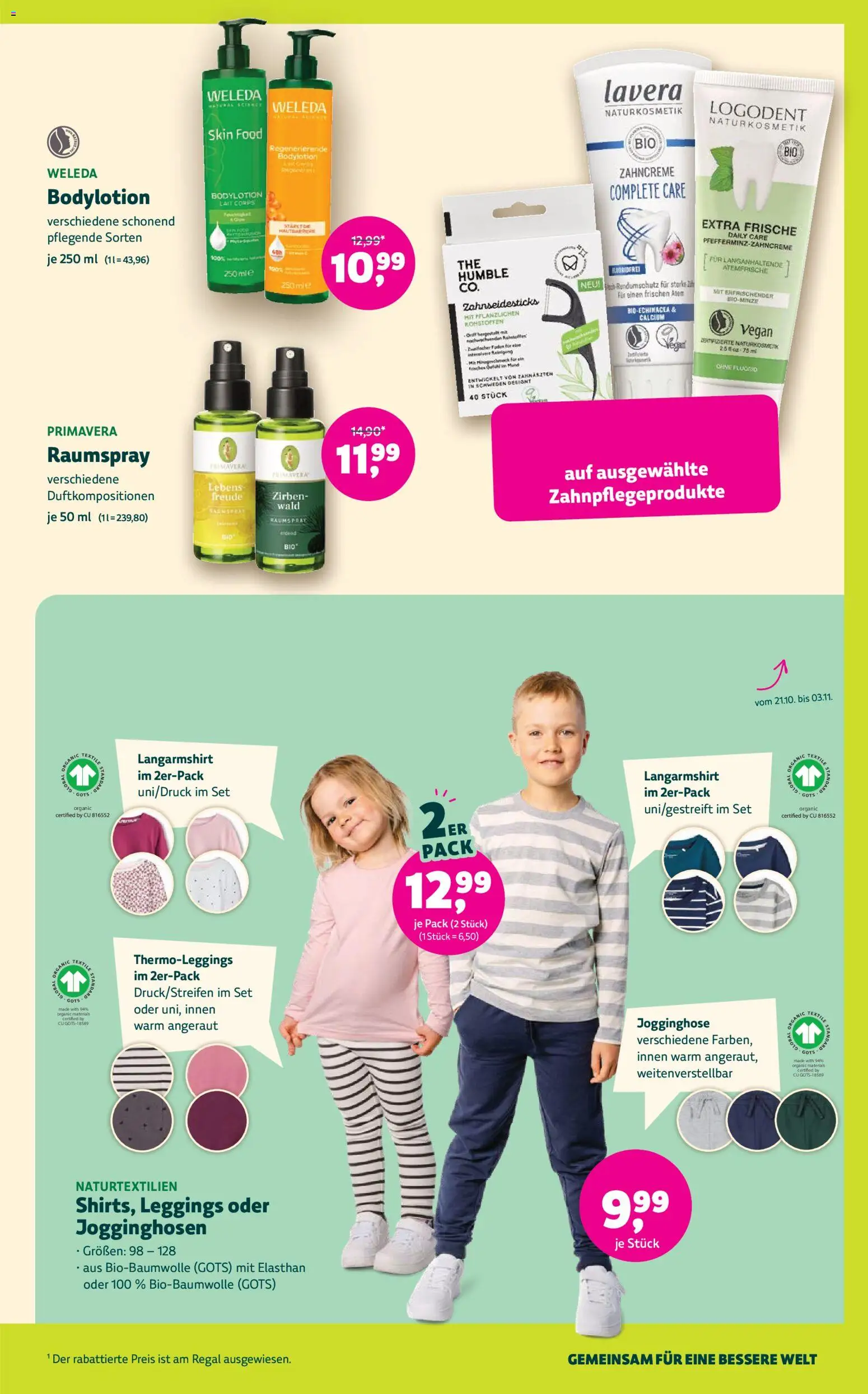 BioMarkt Prospekt – gültig ab 21.10.2026 | Seite: 13 | Produkte: Jogginghose, Langarmshirt, Regal, Leggings
