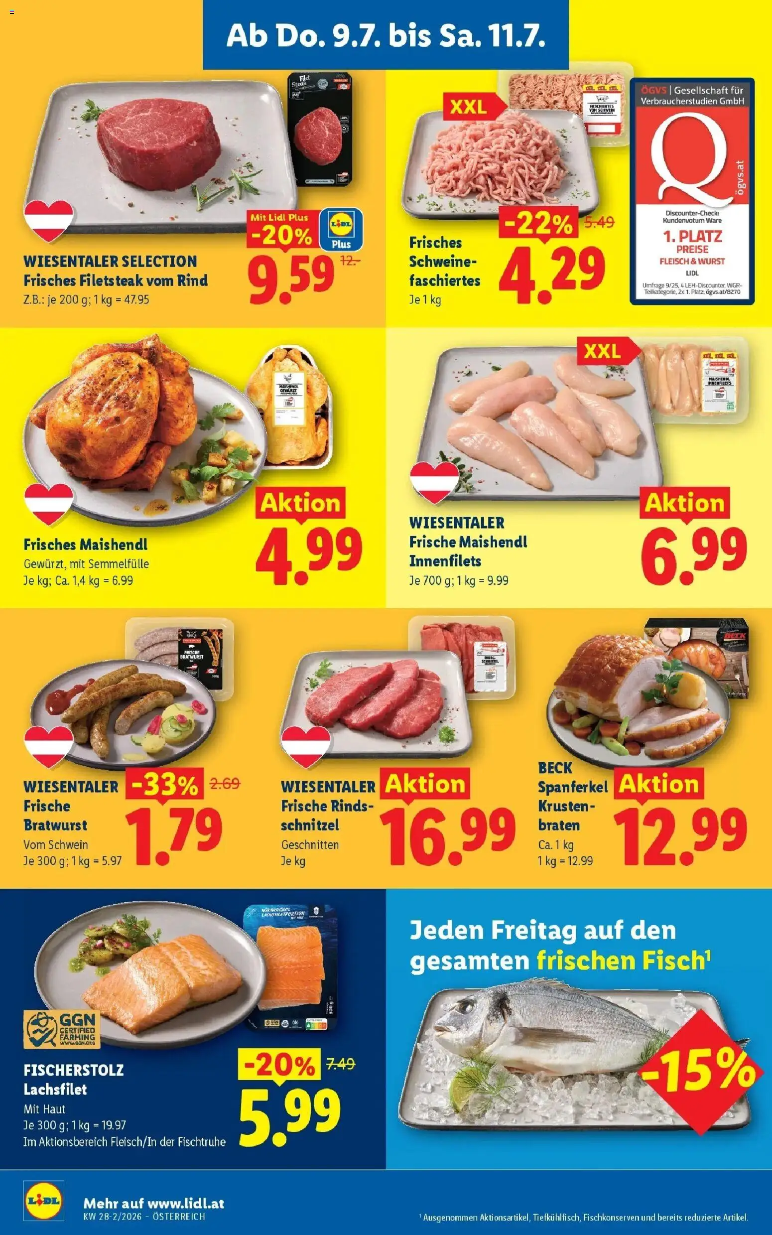 Lidl Flugblatt - Wien, Langenzersdorf, Zwettl gültig ab 09.07.2026 | Seite: 8 | Produkte: Wurst