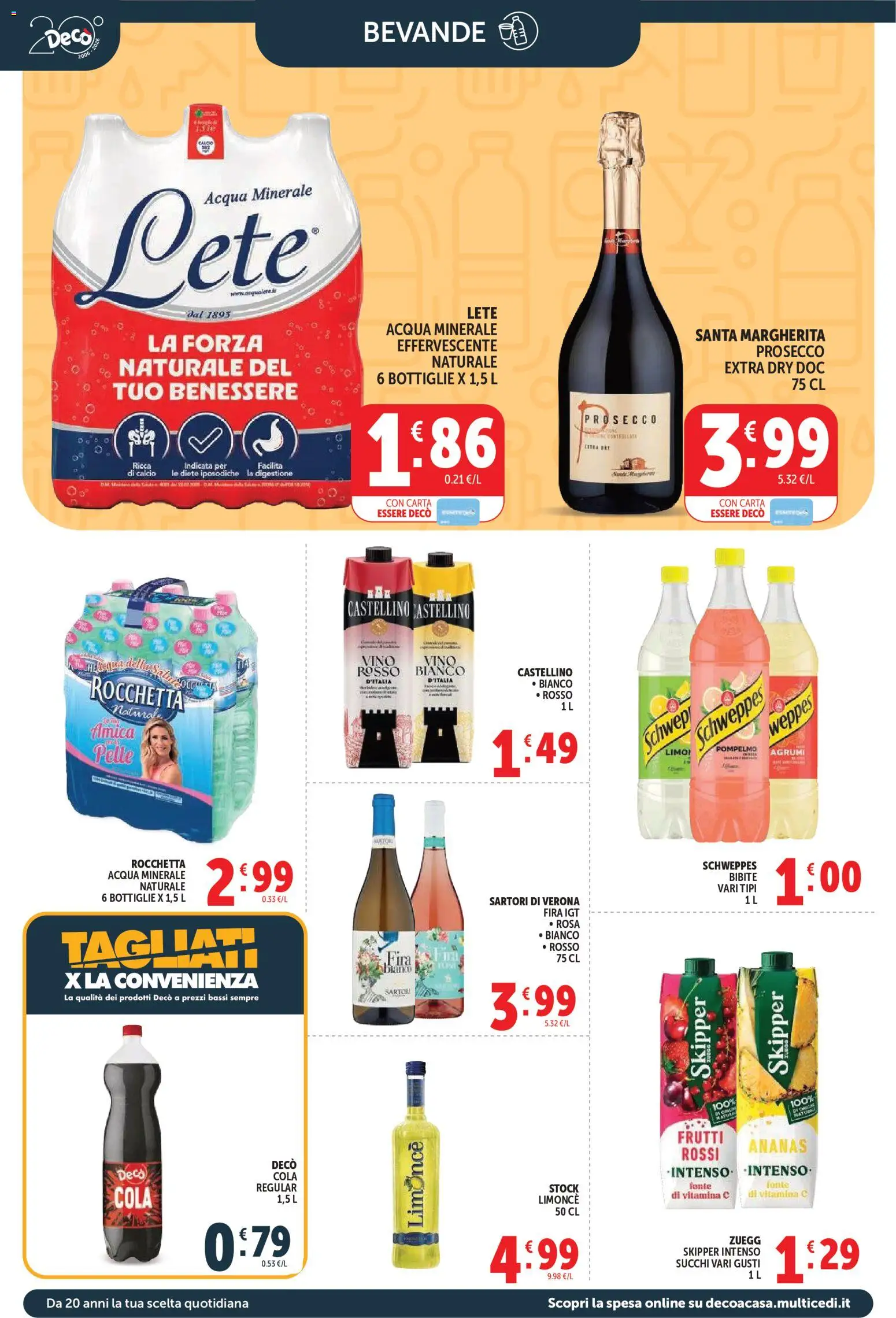 Volantino Decò del 08.06.2026 | Pagina: 10 | Prodotti: Prosecco, Acqua, Vino, Bibite