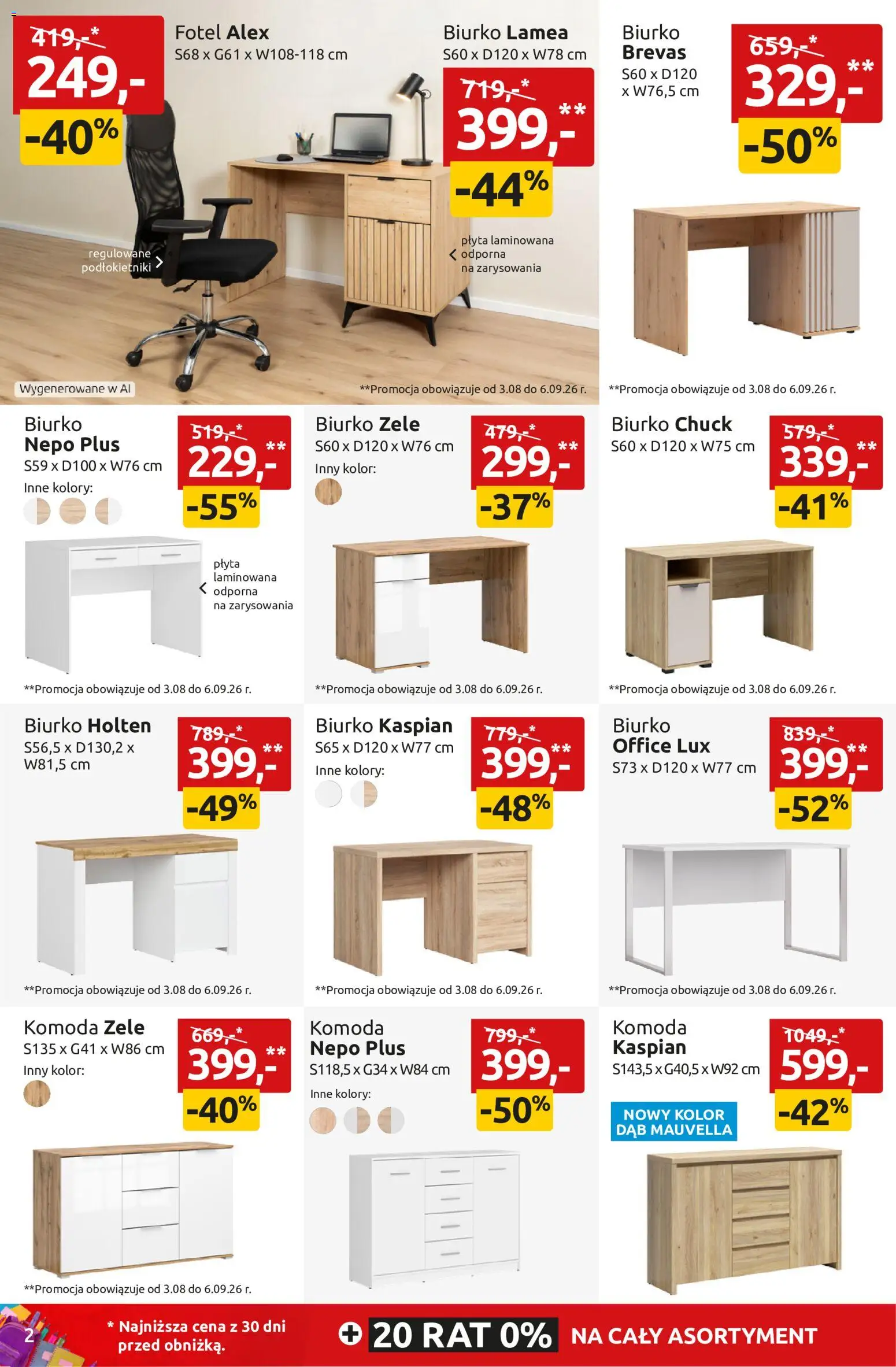 Black Red White promocje od 24.08.2026 | Strona: 2 | Produkty: Komoda, Fotel, Biurko