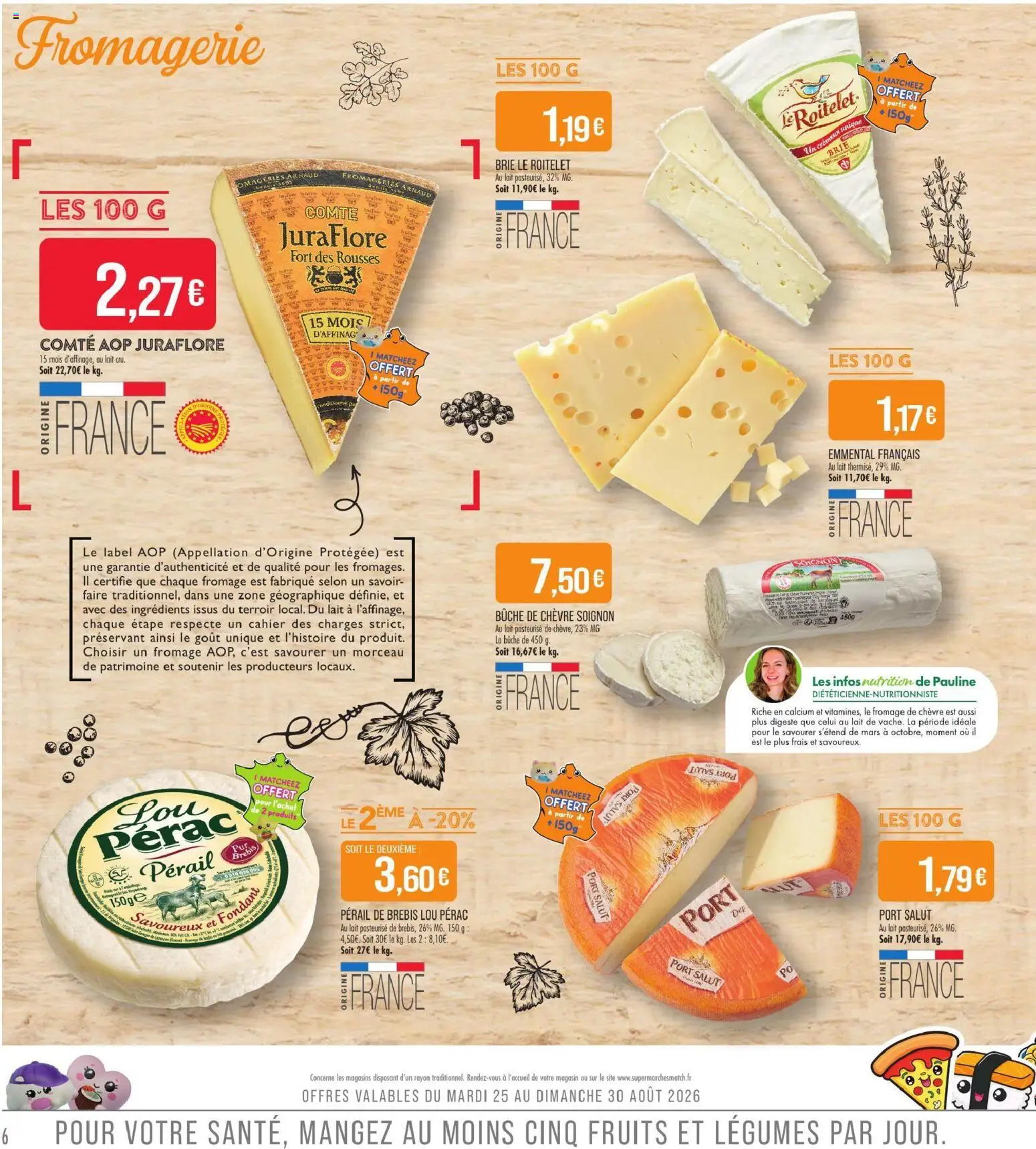 {H1} | Page: 6 | Produits: Fromage de chèvre, Emmental, Fruits, Fromage