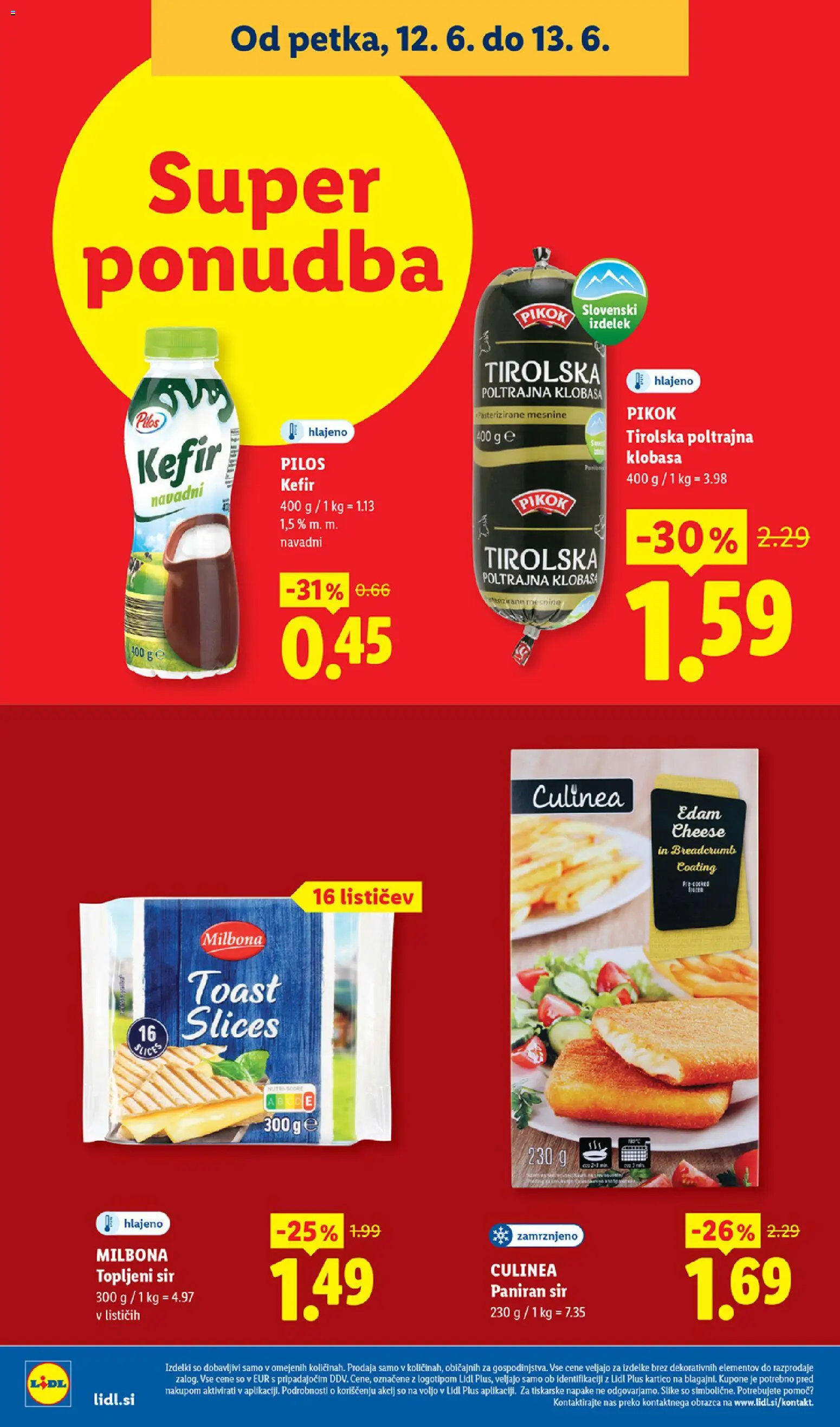 Novi Lidl katalog ponudbe – veljaven od 11.06.2026 | Stran: 52 | Izdelki: Topljeni sir, Toast, Kefir, Sir