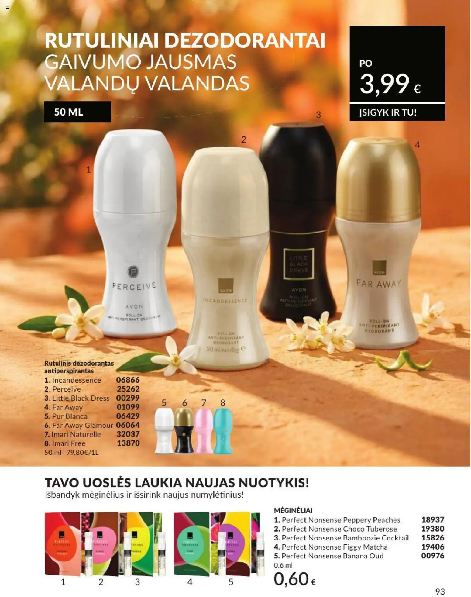 AVON akcijos nuo 2026.07.01 | Puslapis: 93 | Prekių: Rutulinis dezodorantas, Dezodorantas, Antiperspirantas