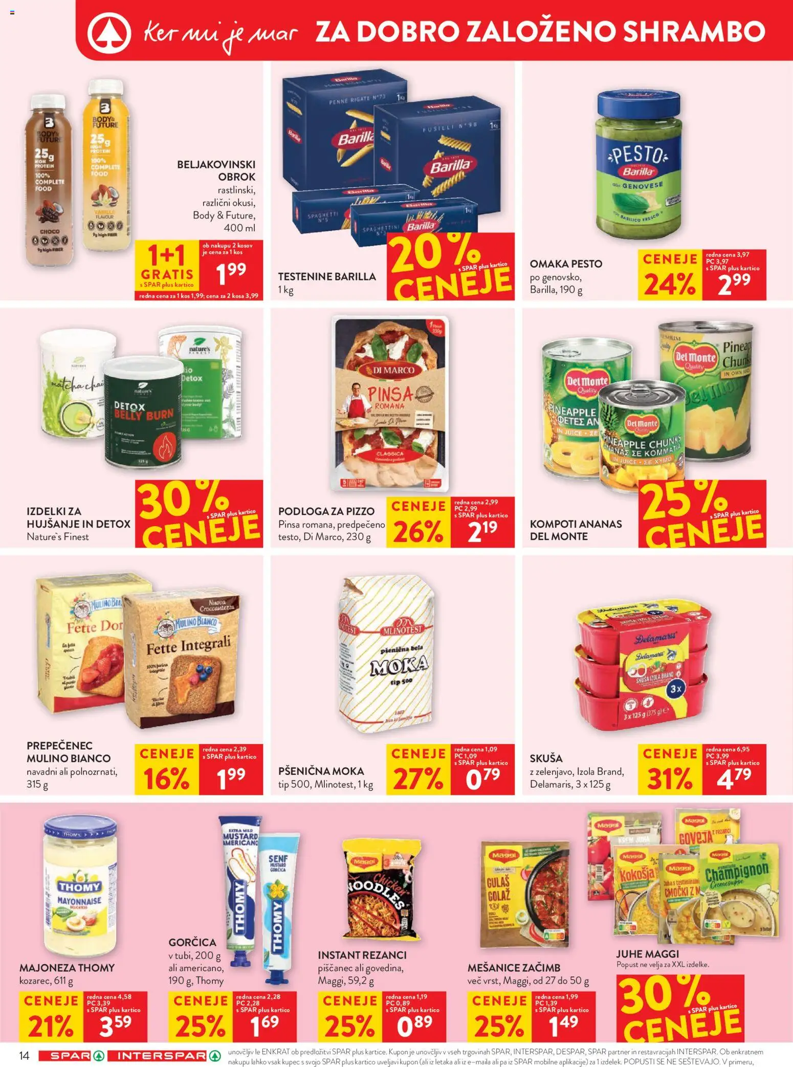 Novi Spar katalog ponudbe – veljaven od 02.09.2026 | Stran: 20 | Izdelki: Barilla, Gorčica, Pesto, Testenine