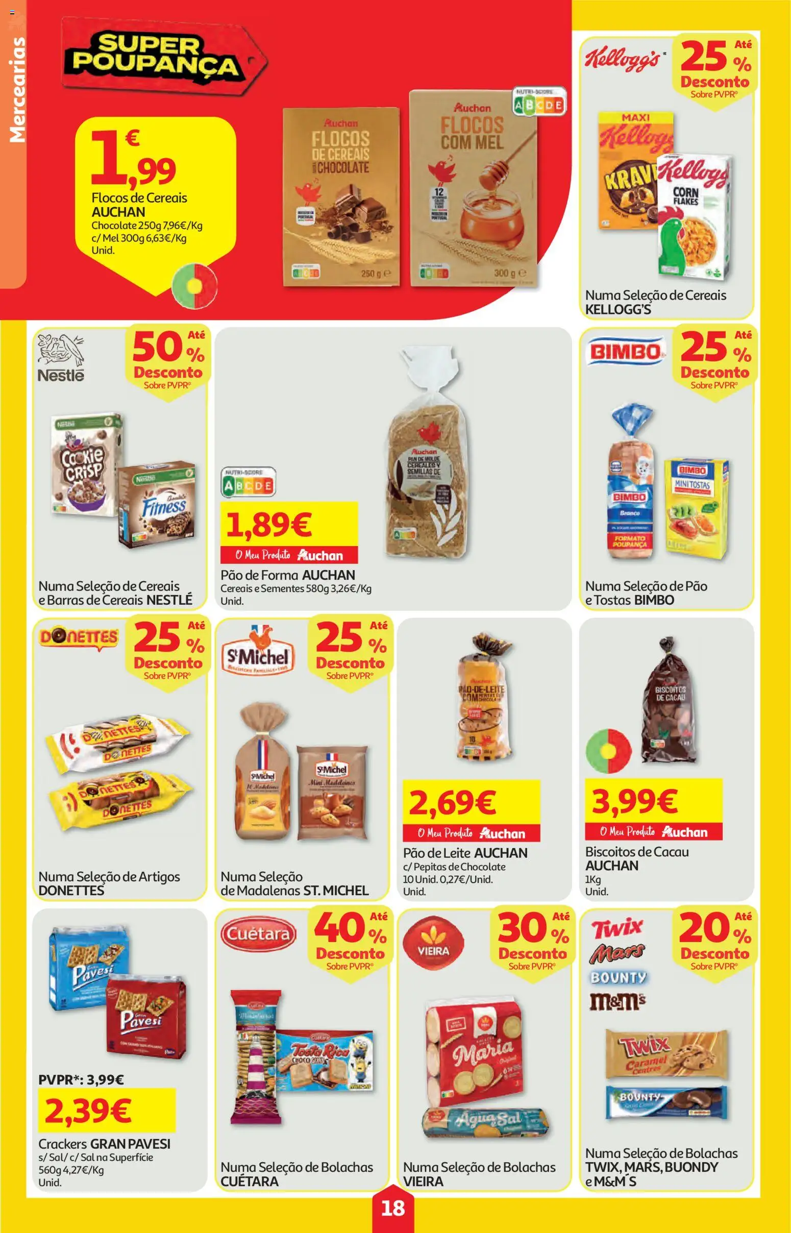 Auchan folheto │ válido de 07.05.2026 | Página: 18 | Produtos: Pão de forma, Sal, Pão, Cereais