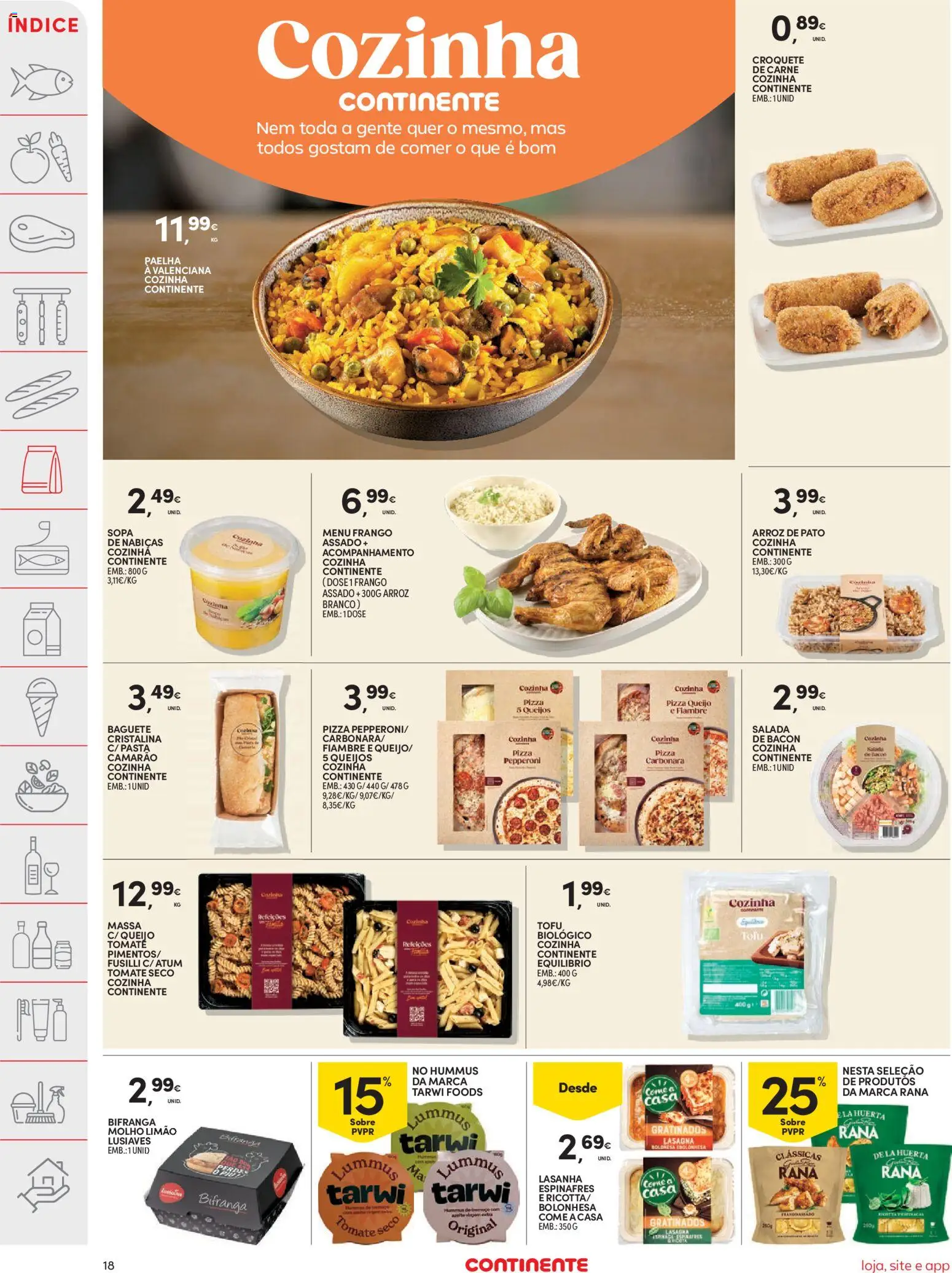 Continente folheto │ válido de 21/07/2026 | Página: 18 | Produtos: Atum, Camarão, Sopa, Salada