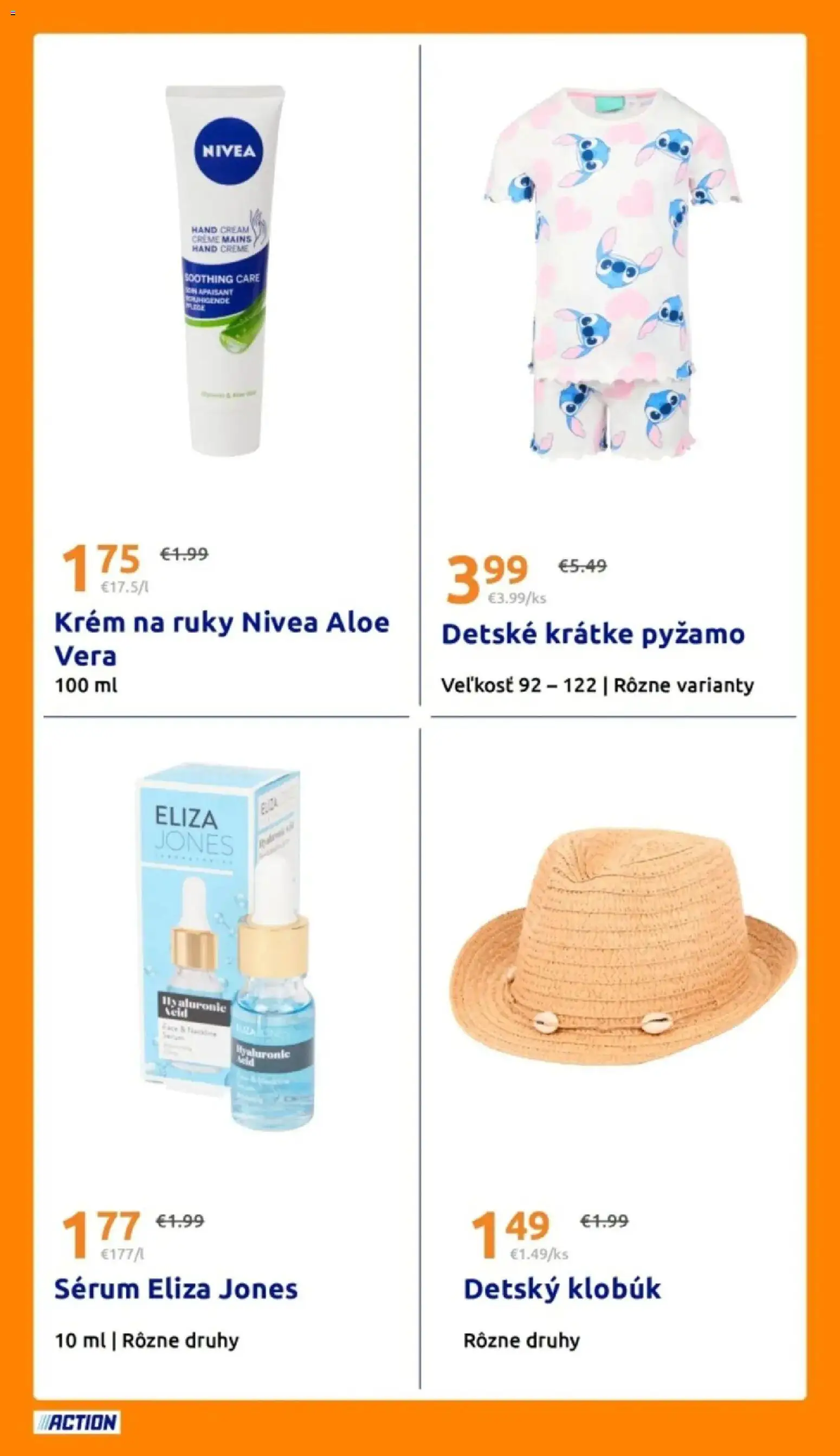 Nové Action akcie – leták je platný od 01.07.2026 | Strana: 20 | Produkty: Nivea, Pyžamo, Krém, Klobúk