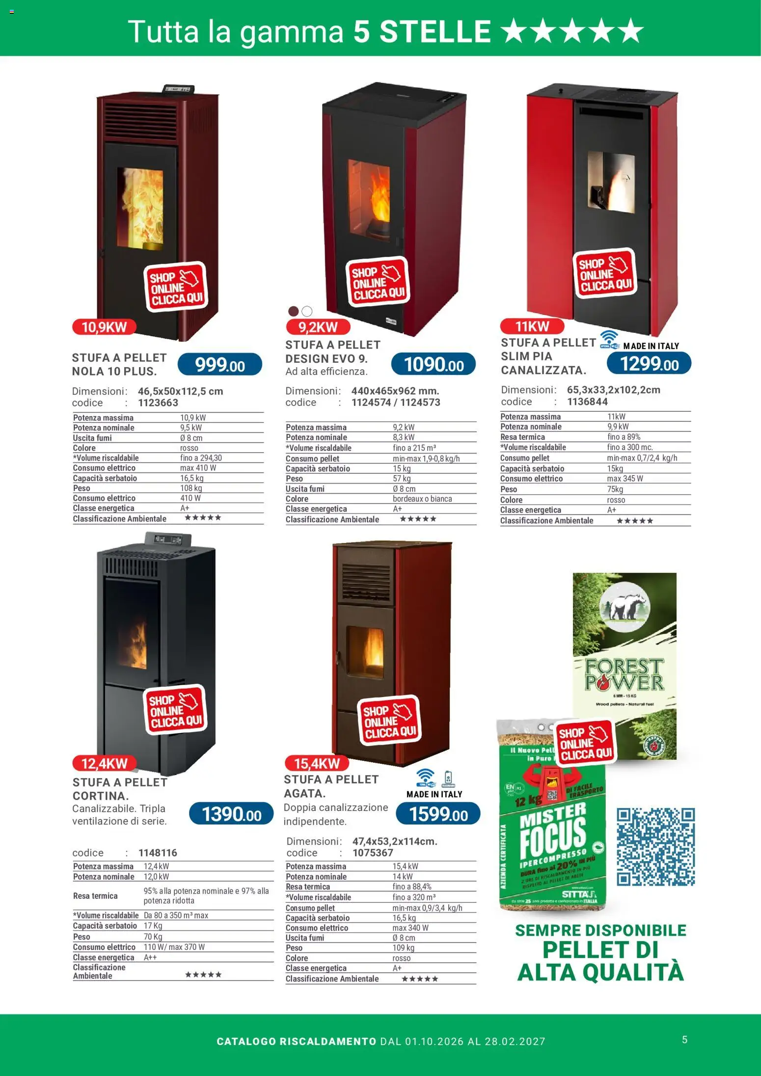 Volantino CFadda del 01/10/2026 | Pagina: 5 | Prodotti: Pellet, Stufa a pellet, Stufa