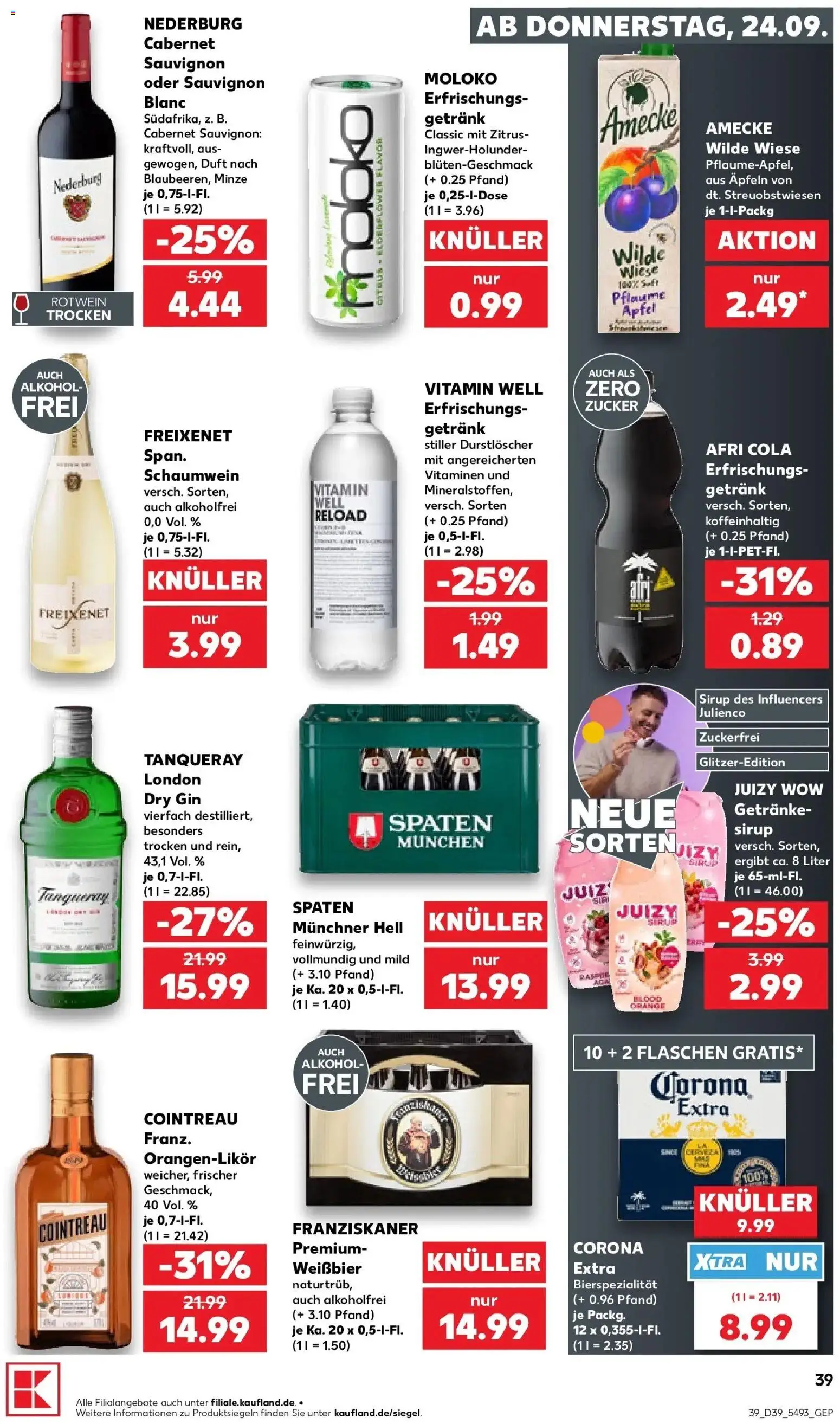 Prospekt Kaufland ab 21.09.2026 » Angebote Online zum Blättern | Seite: 51 | Produkte: Durstloscher, Cola, Rotwein, Zucker