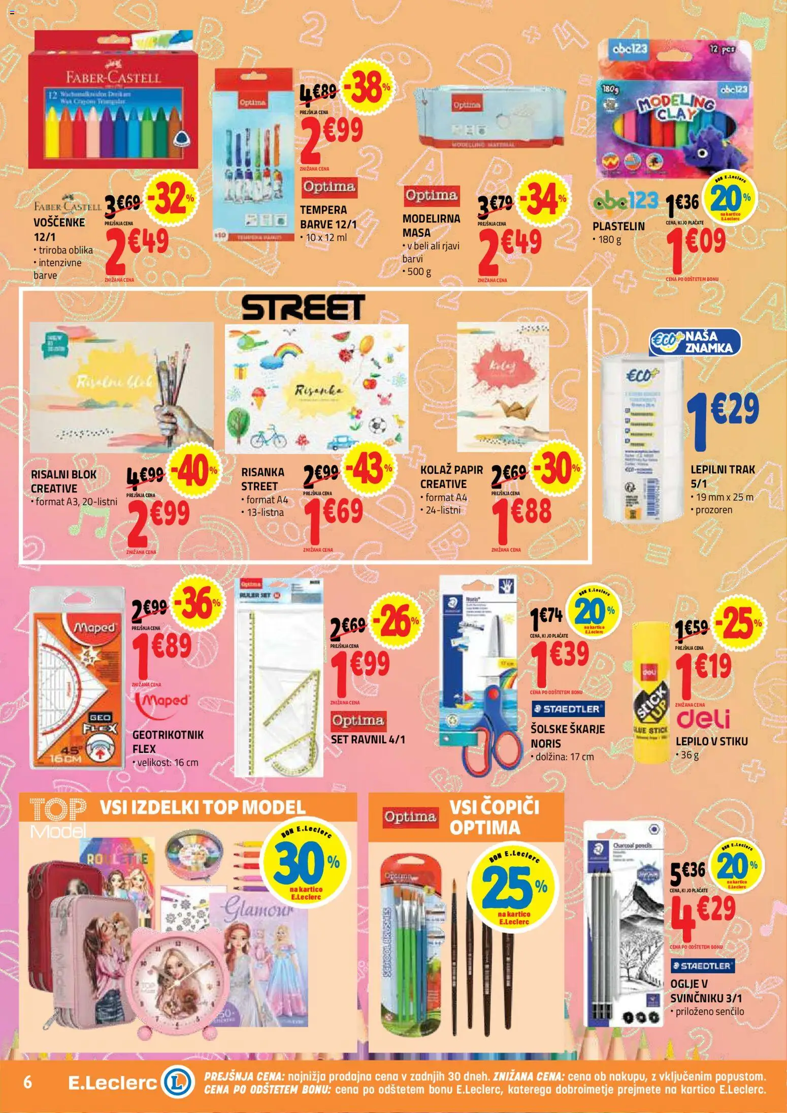 Novi E.leclerc katalog ponudbe – veljaven od 12.08.2026 | Stran: 6 | Izdelki: Blok, Senčilo, Lepilo