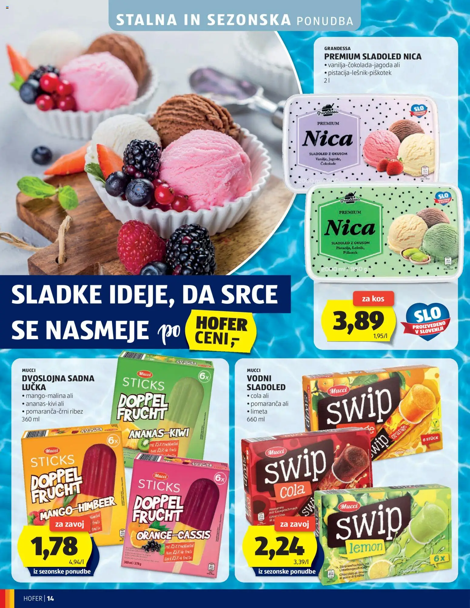 Hofer SI katalog | vrijedi od 26.08.2026 | Stranica: 14 | Proizvodi: Ribež, Zavoj, Sladoled, Limeta