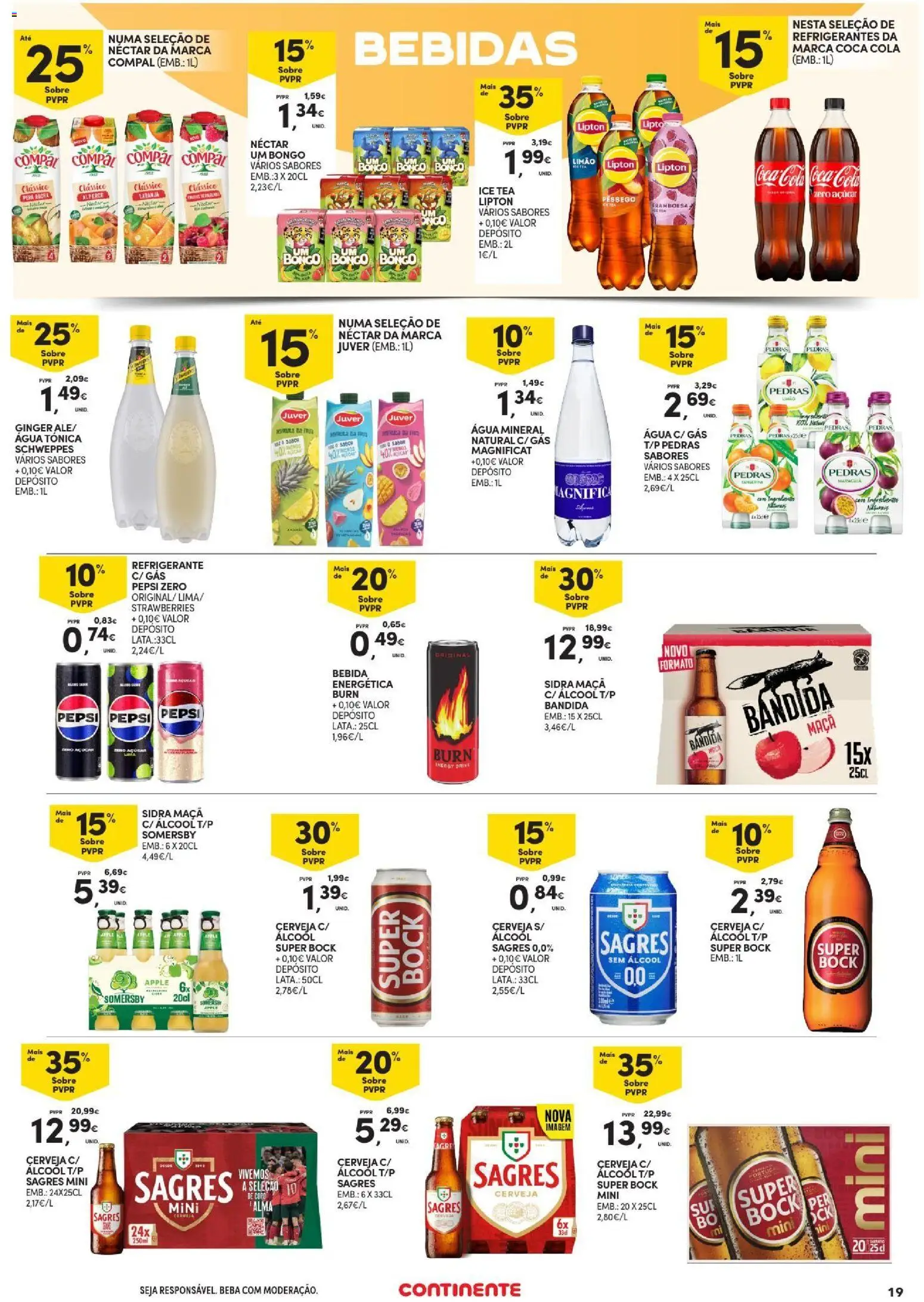 Continente Açores │ válido de 03/09/2026 | Página: 19 | Produtos: Sidra, Cerveja, Somersby, Álcool