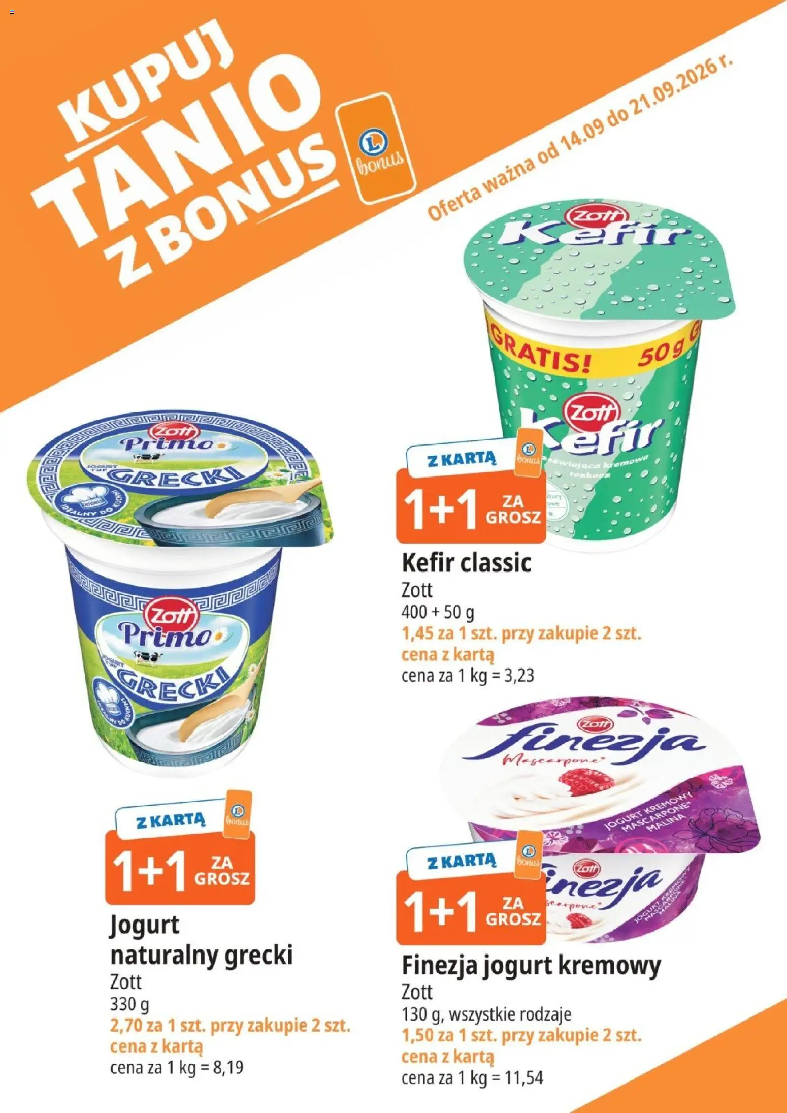 E.Leclerc gazetka - Kupuj Tanio Z Bonus od 14.09.2026 | Strona: 8 | Produkty: Malina, Kefir, Mascarpone, Jogurt kremowy