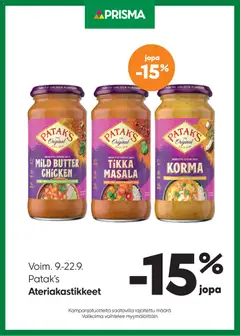 Prisma-mainoslehti voimassa 09/09/2026 alkaen